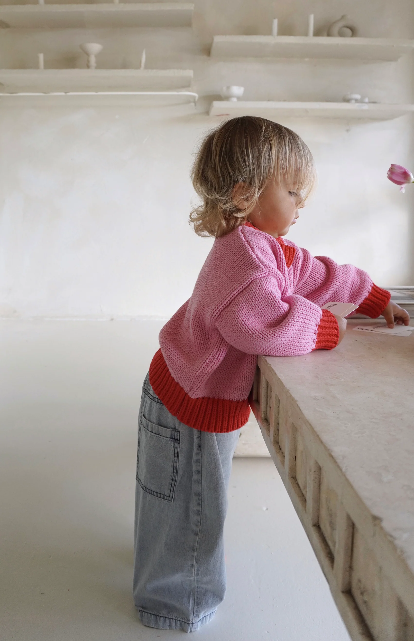 COLOURBLOCK KNIT - PINK/RED - Image 7