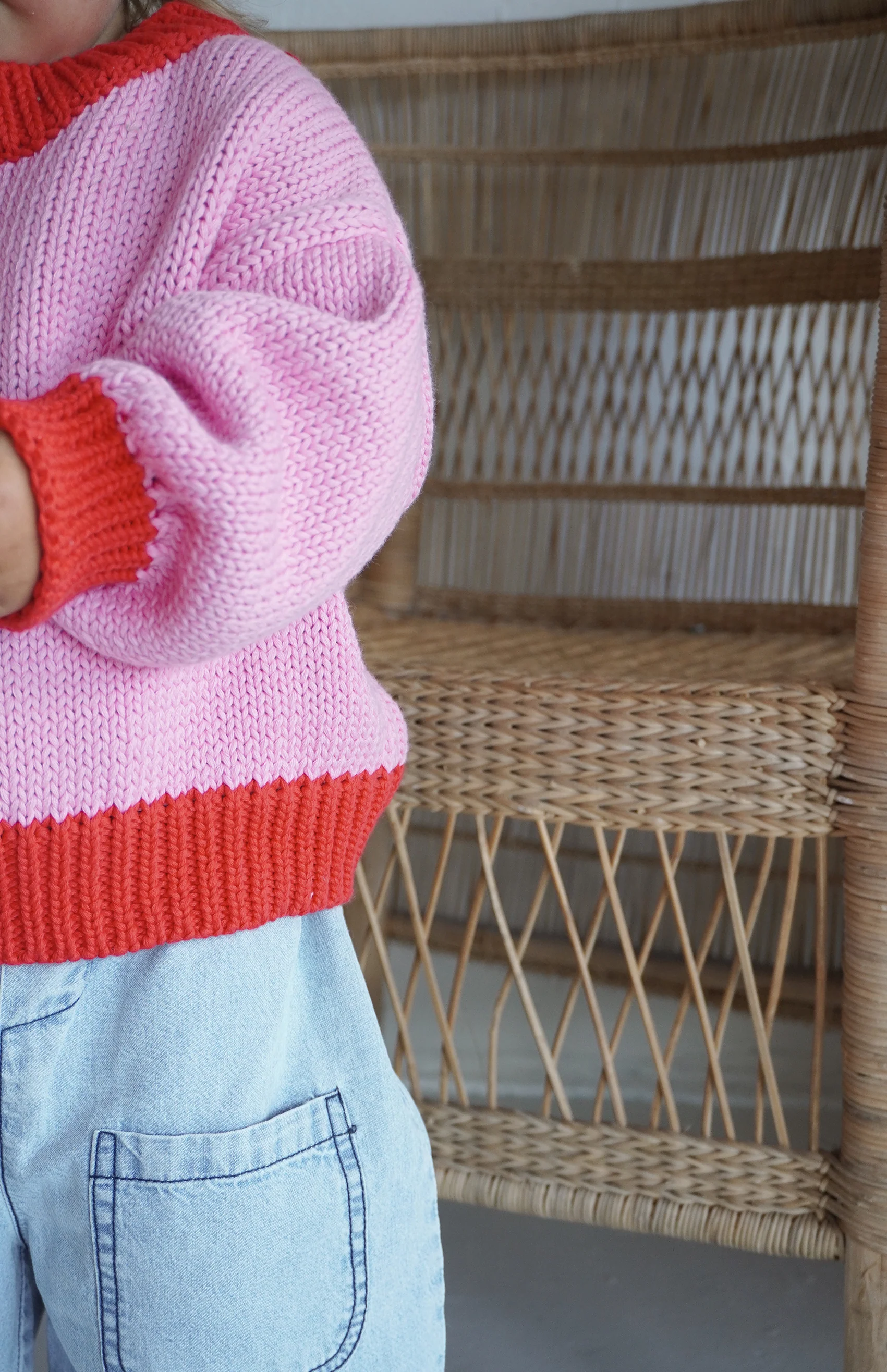 COLOURBLOCK KNIT - PINK/RED - Image 8