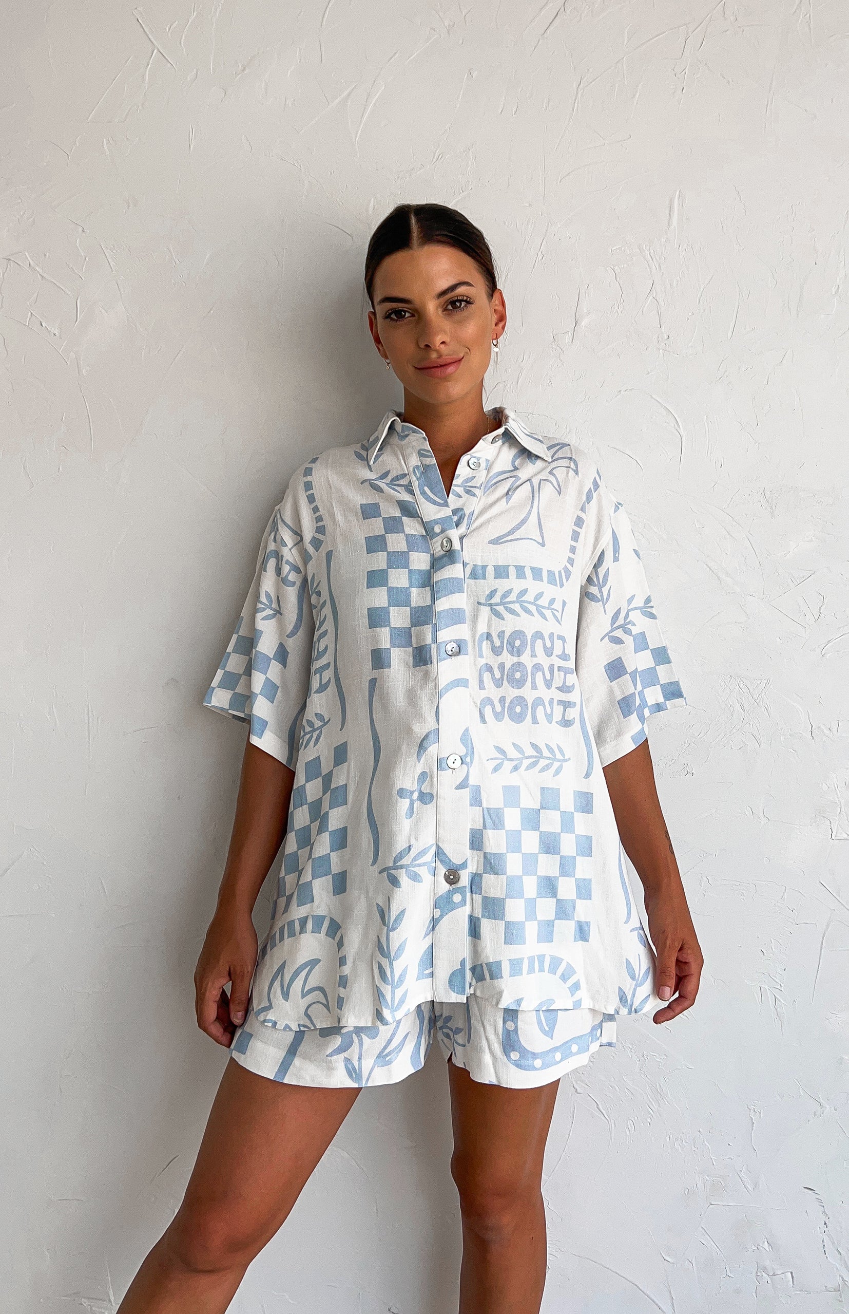 COSTA SHORTS BLUE/WHITE - MAMA - Image 4