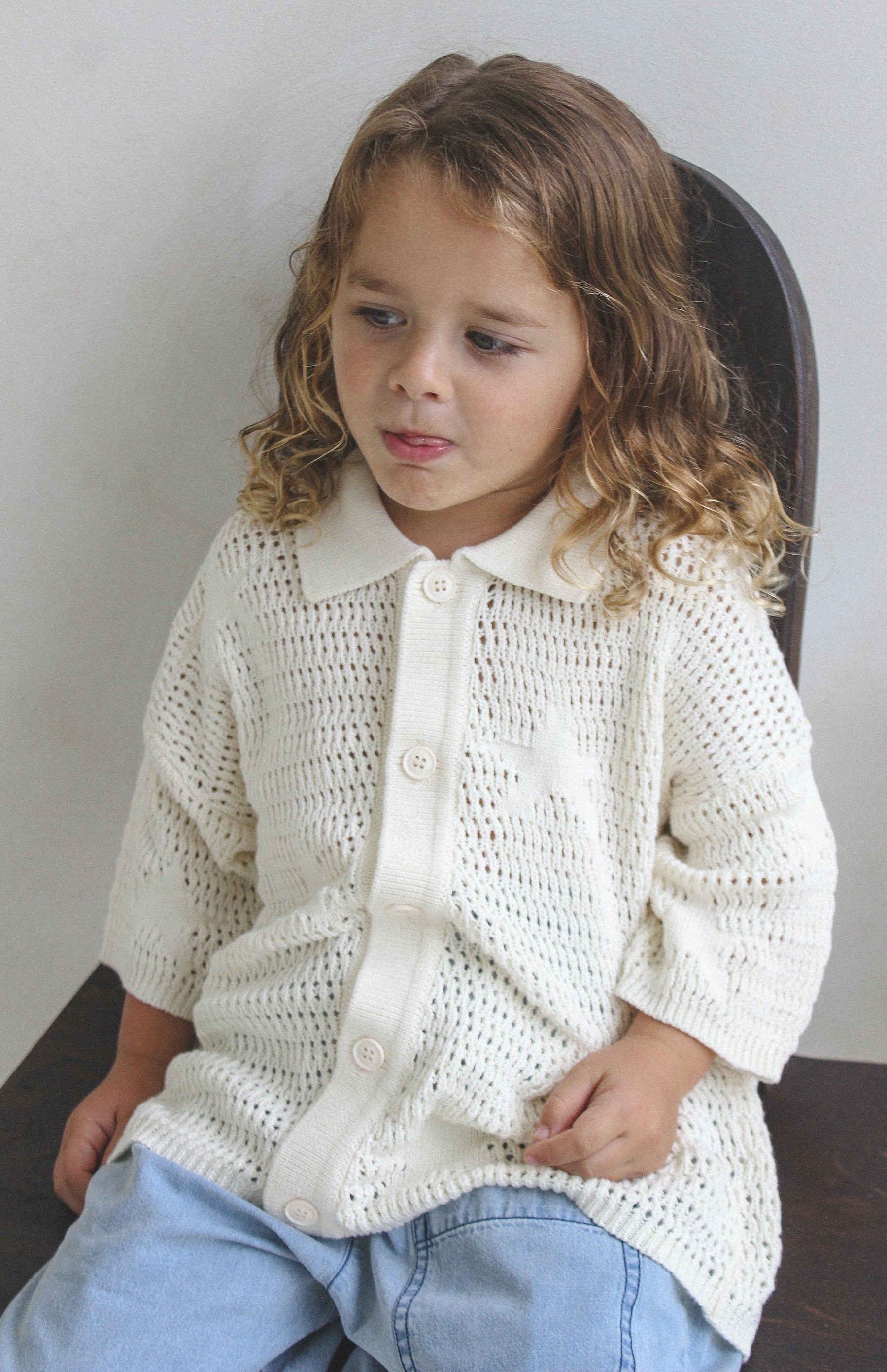 CROCHET SHIRT - CREAM - Image 6