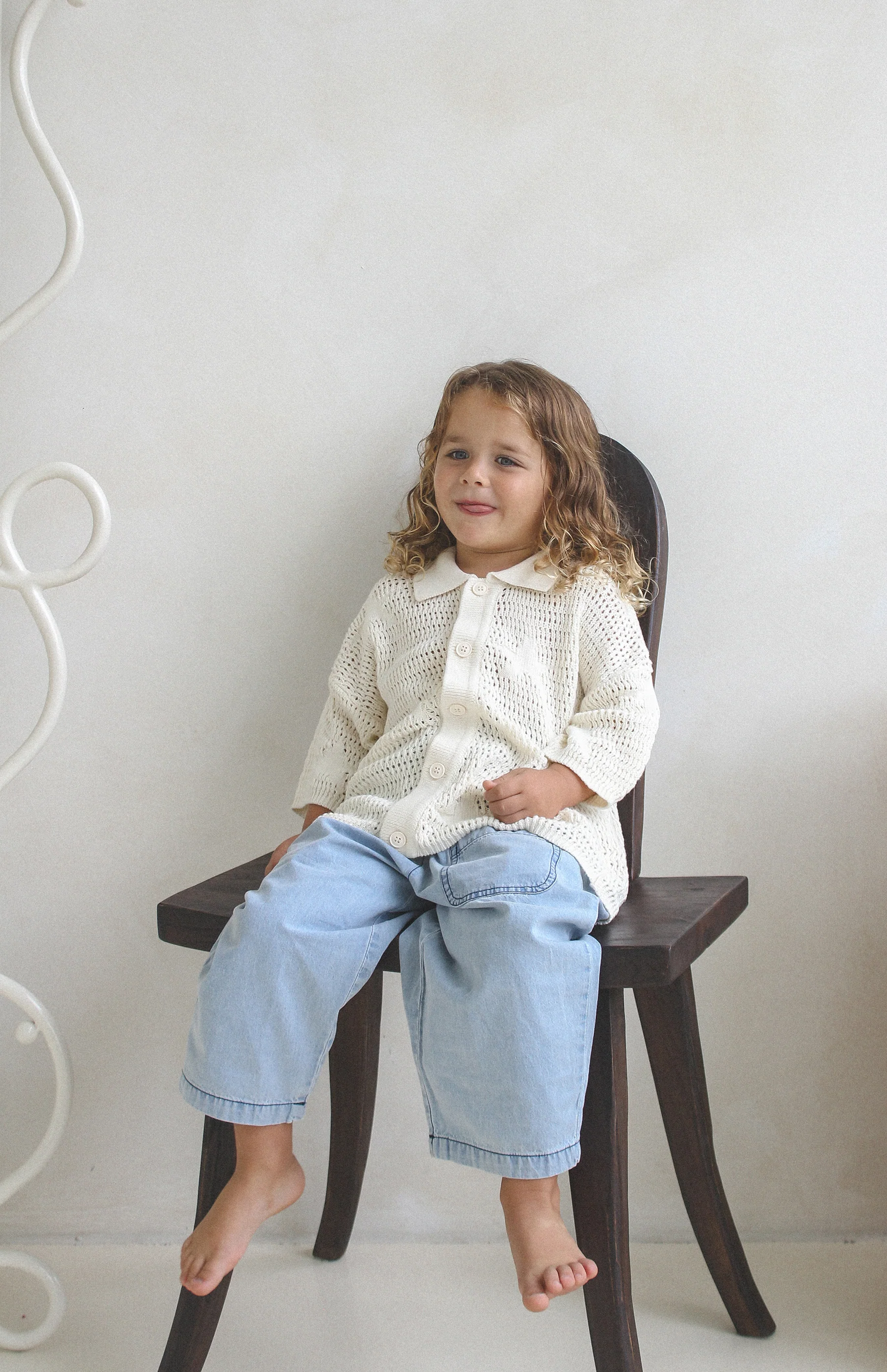 CROCHET SHIRT - CREAM - Image 7