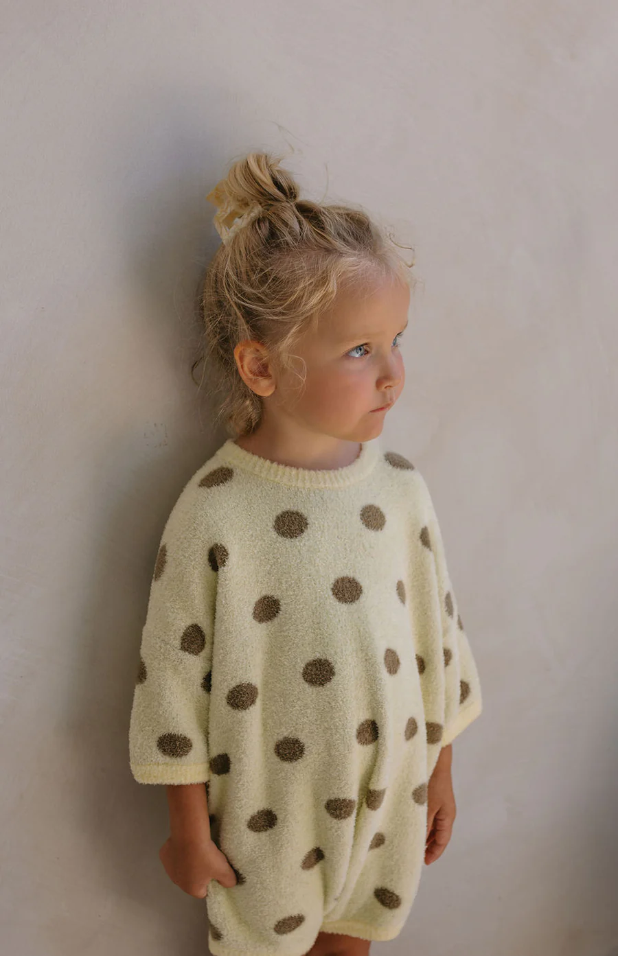 DOTTIE ROMPER - LEMON POLKA