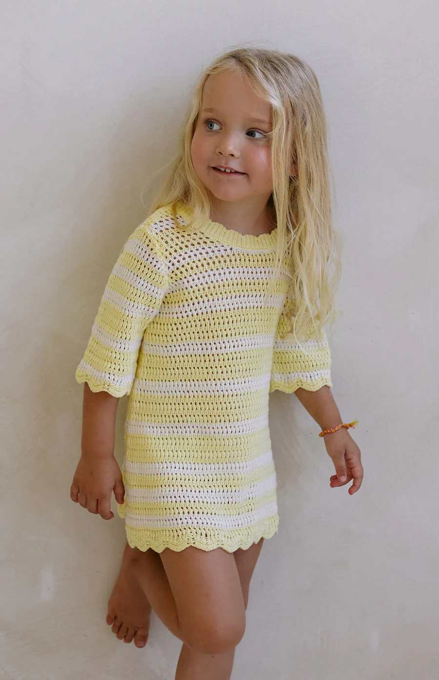 ELOISE TIE BACK DRESS - BUTTERCUP STRIPE