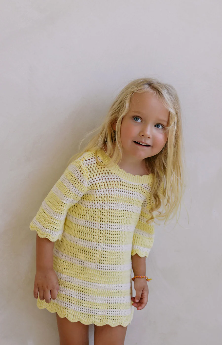 ELOISE TIE BACK DRESS - BUTTERCUP STRIPE - Image 3