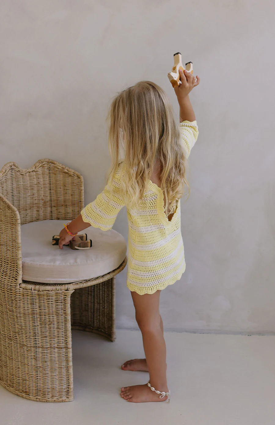 ELOISE TIE BACK DRESS - BUTTERCUP STRIPE - Image 4