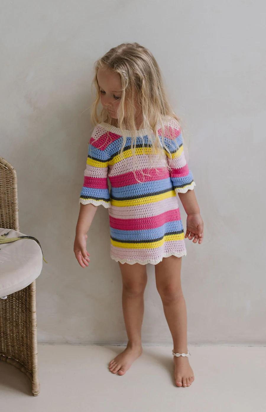 ELOISE TIE BACK DRESS - HAVANA STRIPE - Image 2