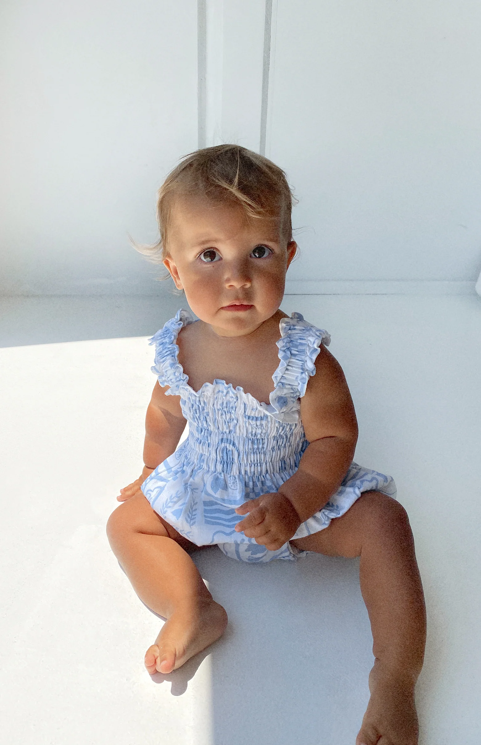 ESME ROMPER - BLUE/WHITE PRINT - Image 3
