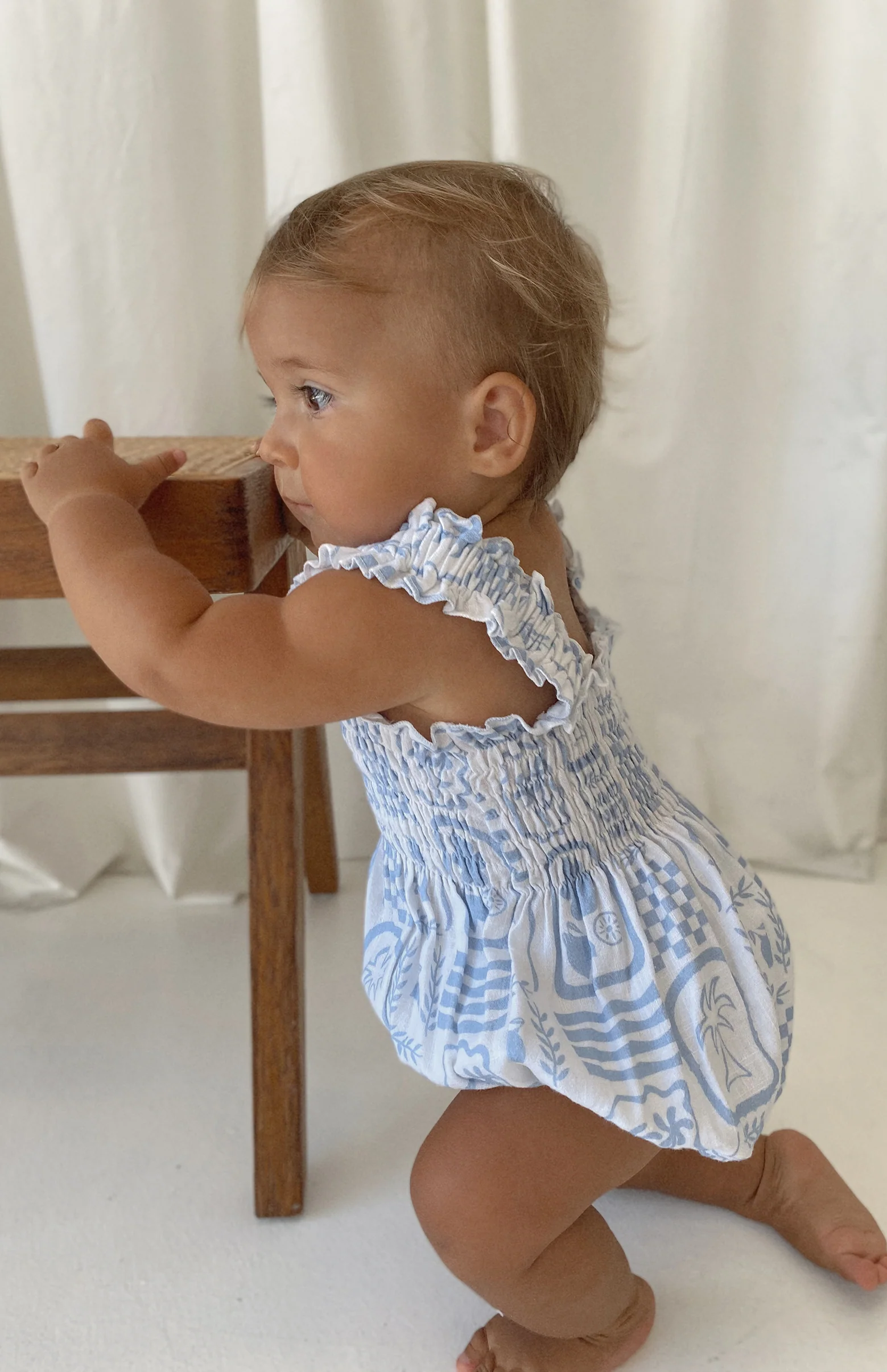 ESME ROMPER - BLUE/WHITE PRINT - Image 5
