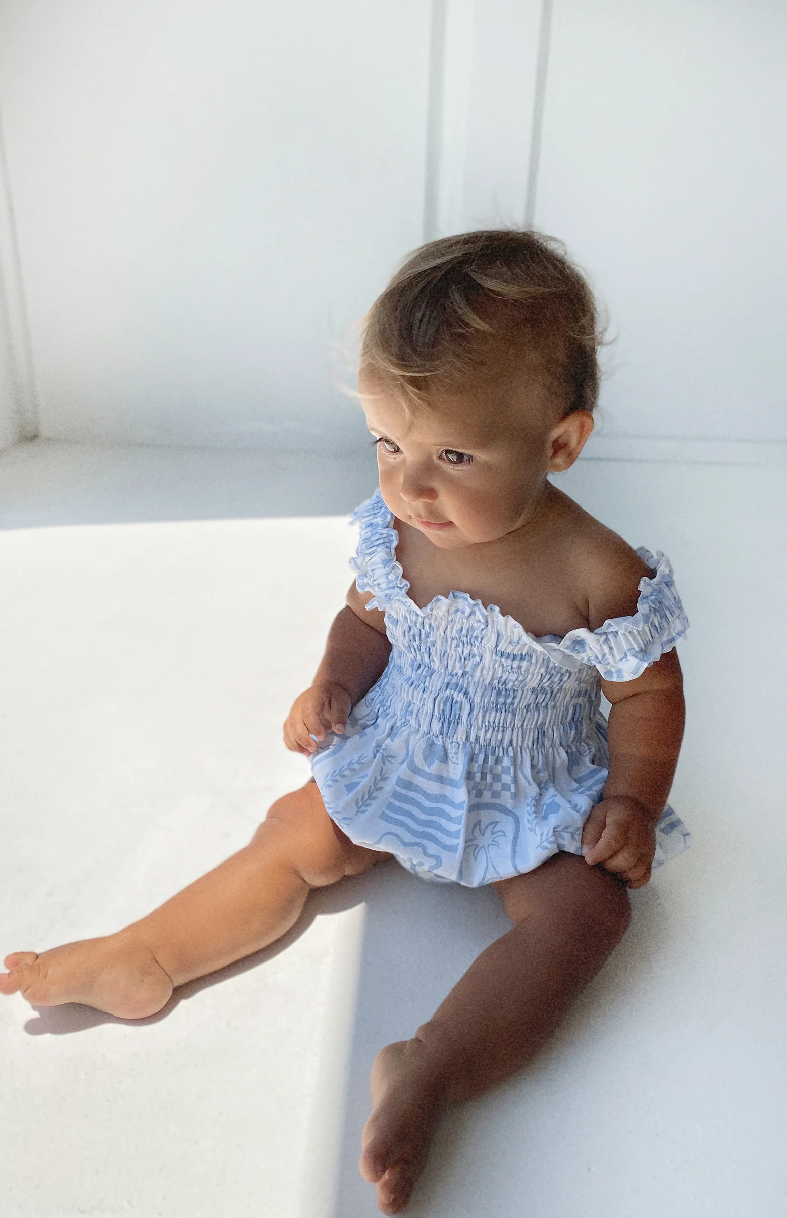 ESME ROMPER - BLUE/WHITE PRINT - Image 6