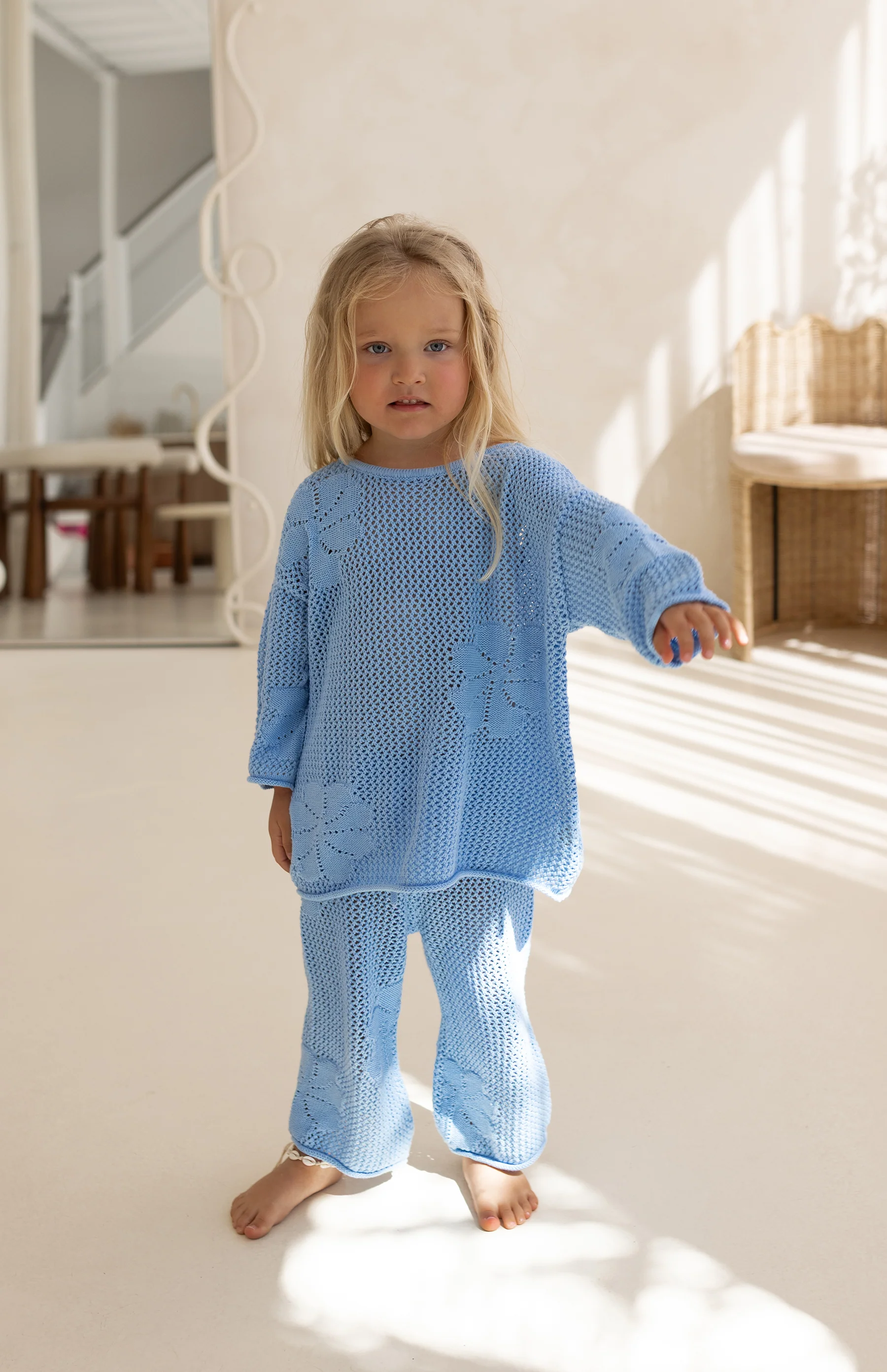 FLORA CROCHET LOOP TOP - AZURE - Image 5