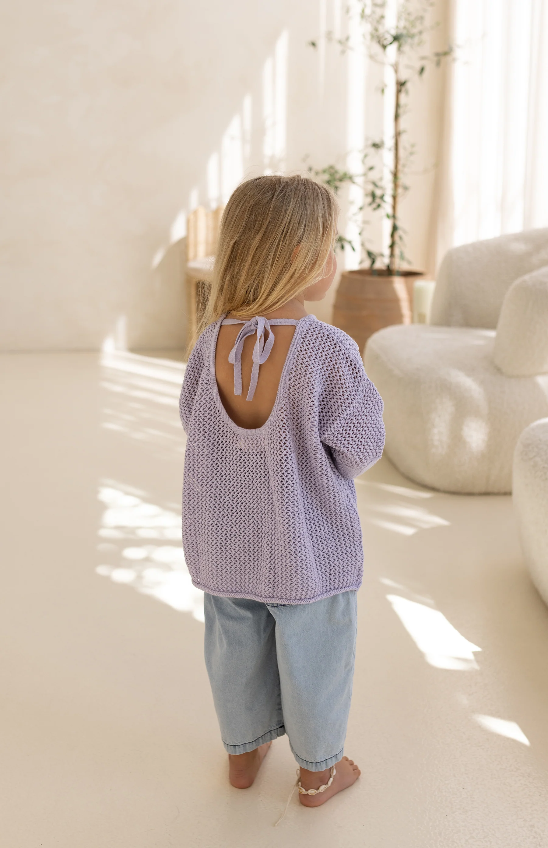 FLORA CROCHET LOOP TOP - LILAC - Image 4