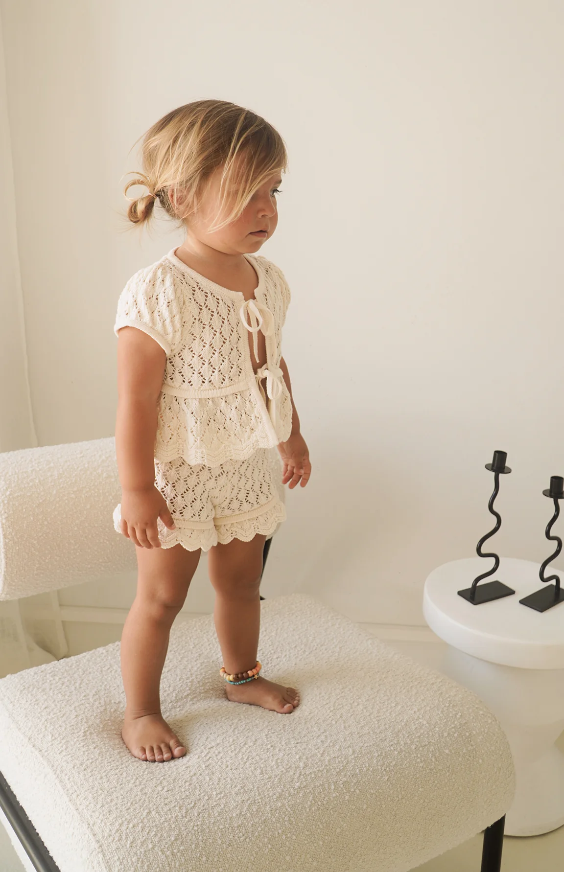 GIGI CROCHET SHORTS - CREAM - Image 2