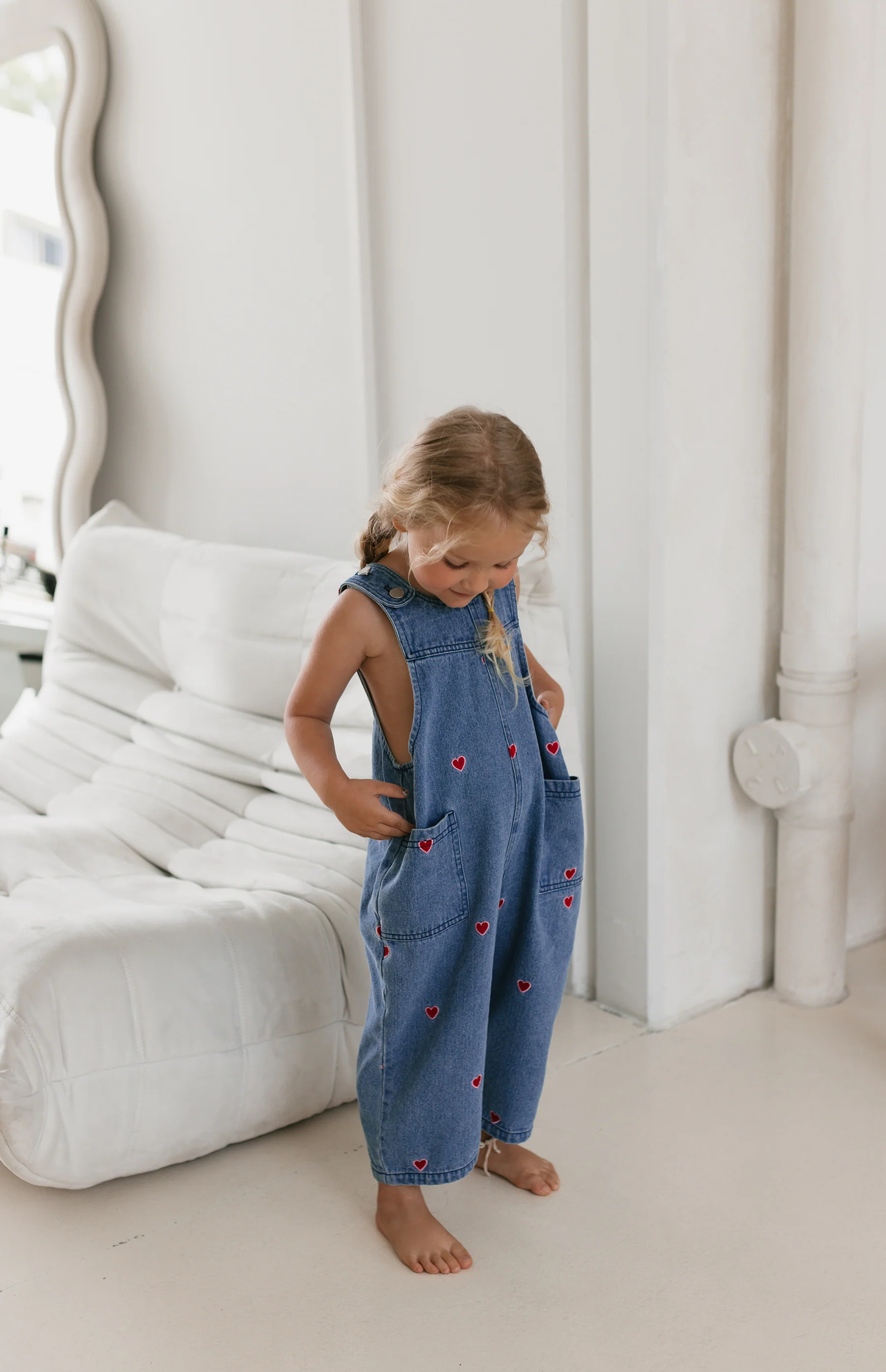 HEART DENIM BARREL OVERALL - Image 10