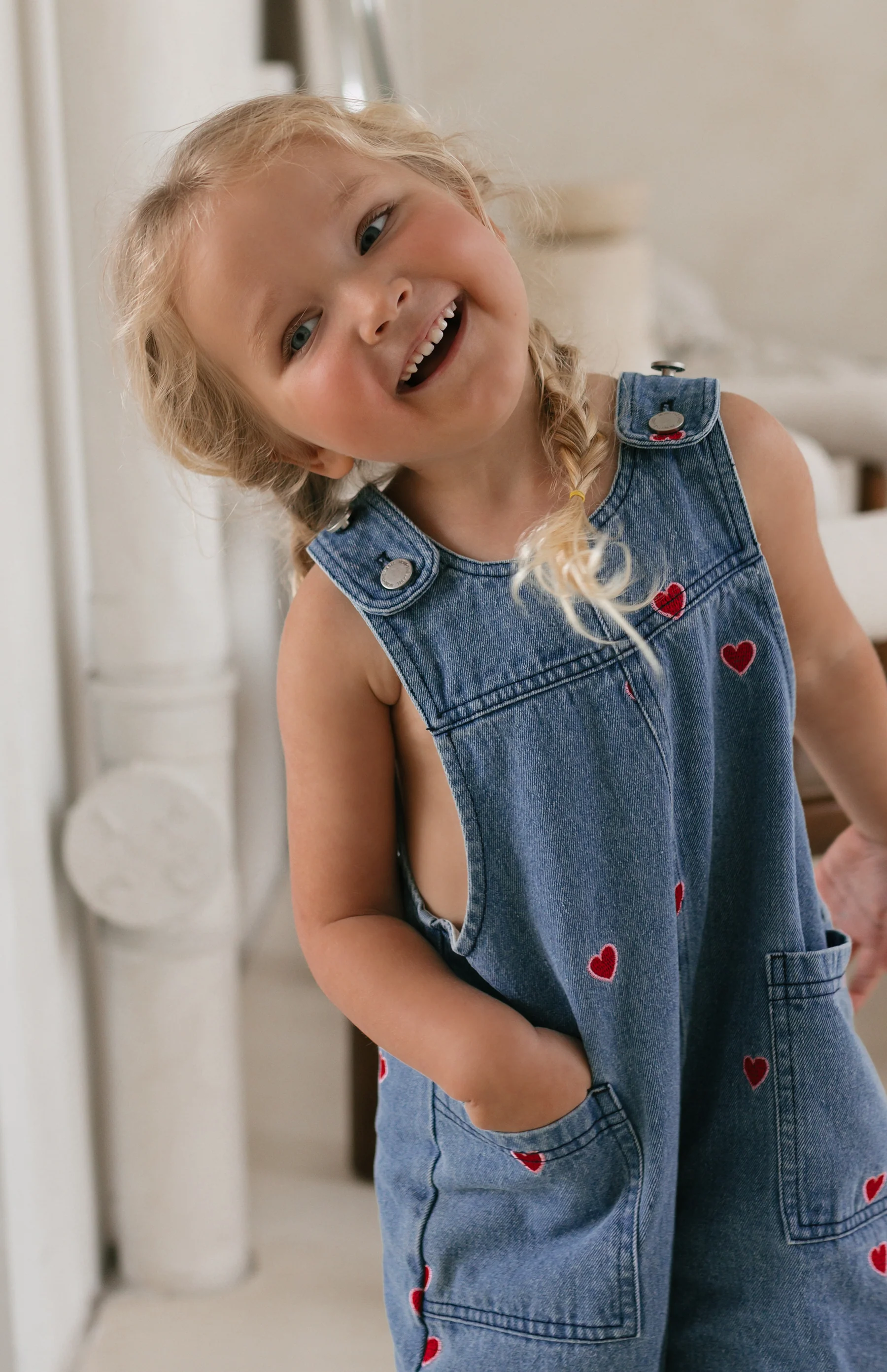 HEART DENIM BARREL OVERALL - Image 11