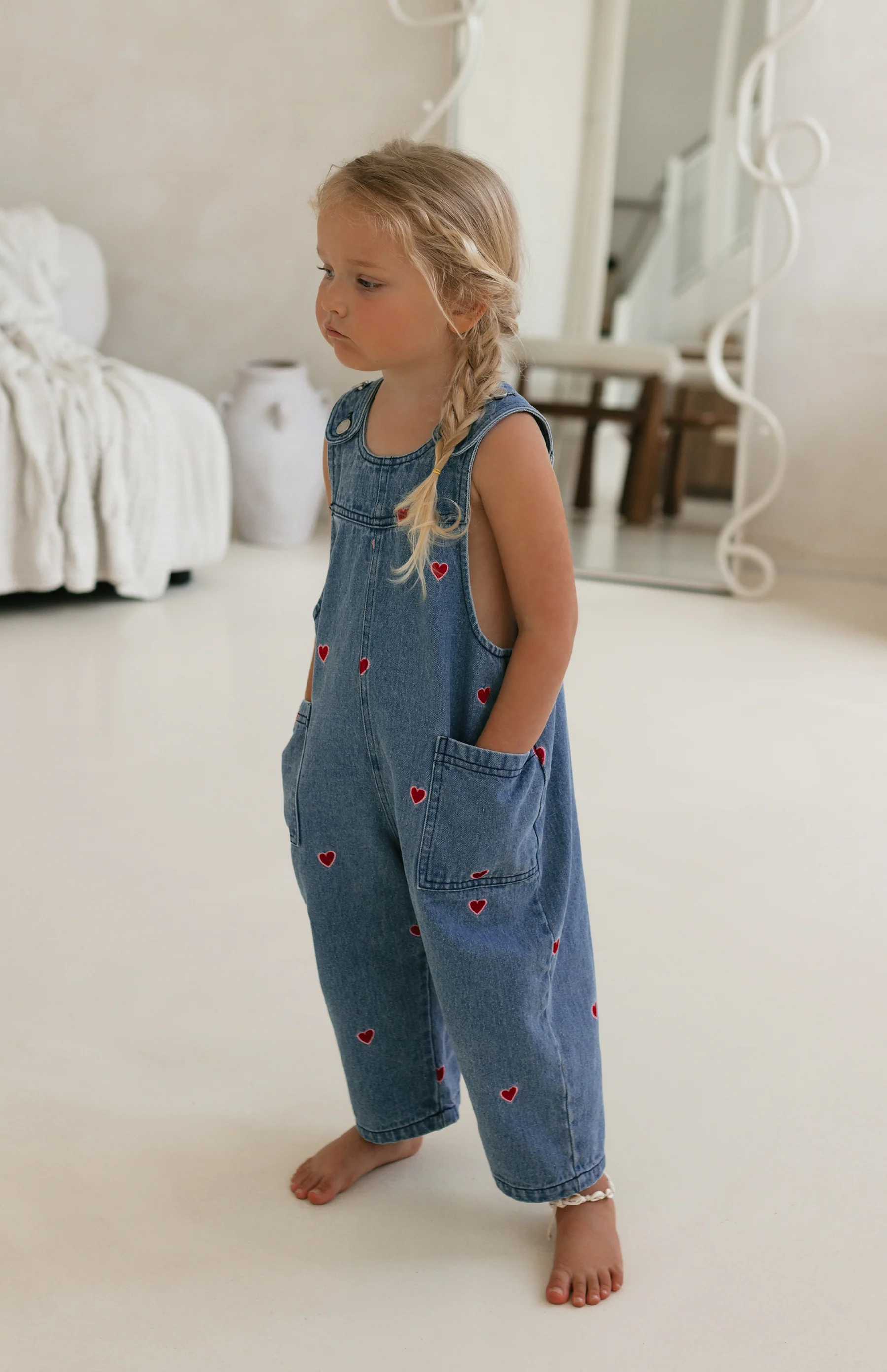 HEART DENIM BARREL OVERALL - Image 13