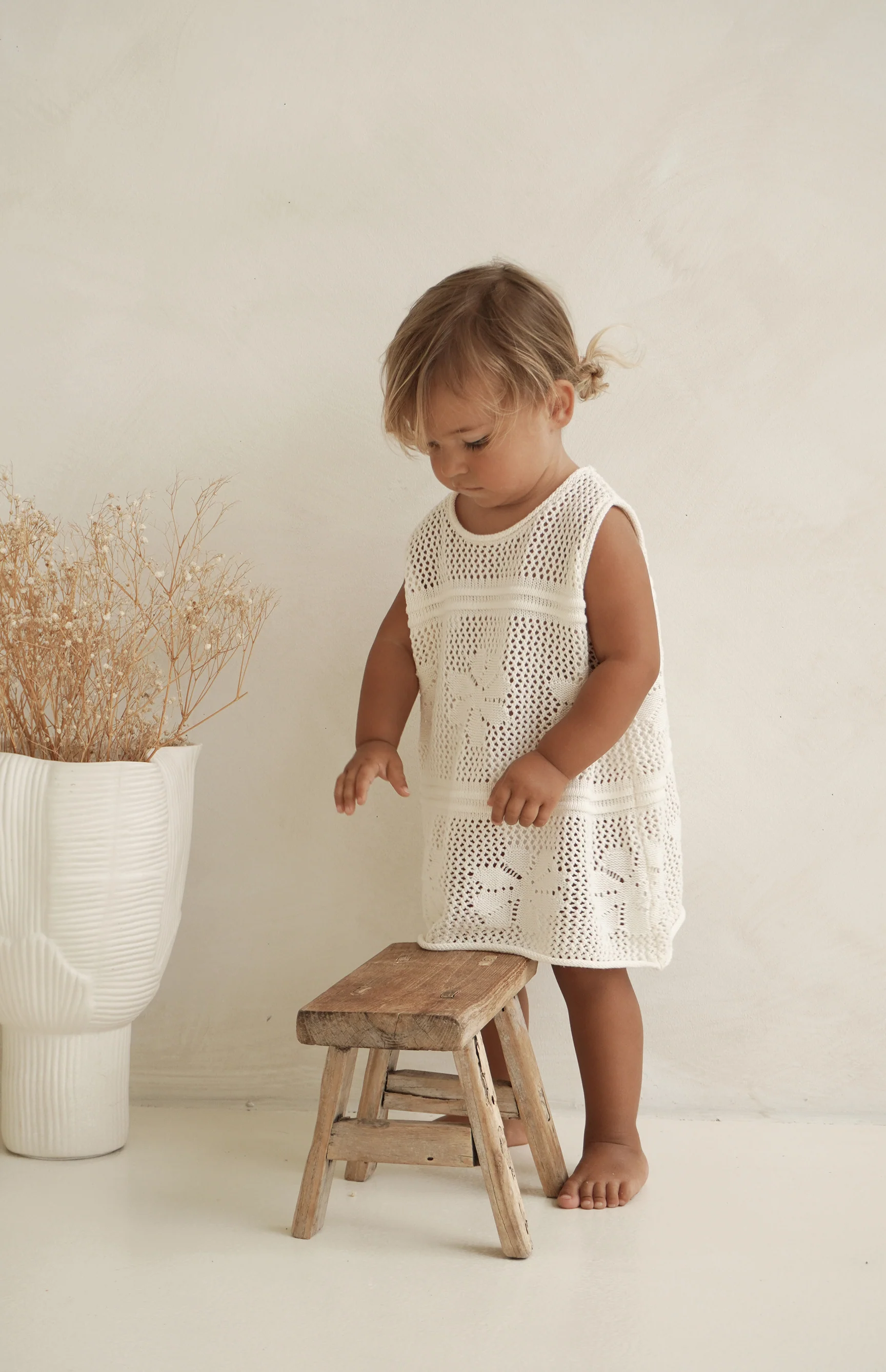 INDIA CROCHET DRESS - CREAM - Image 2