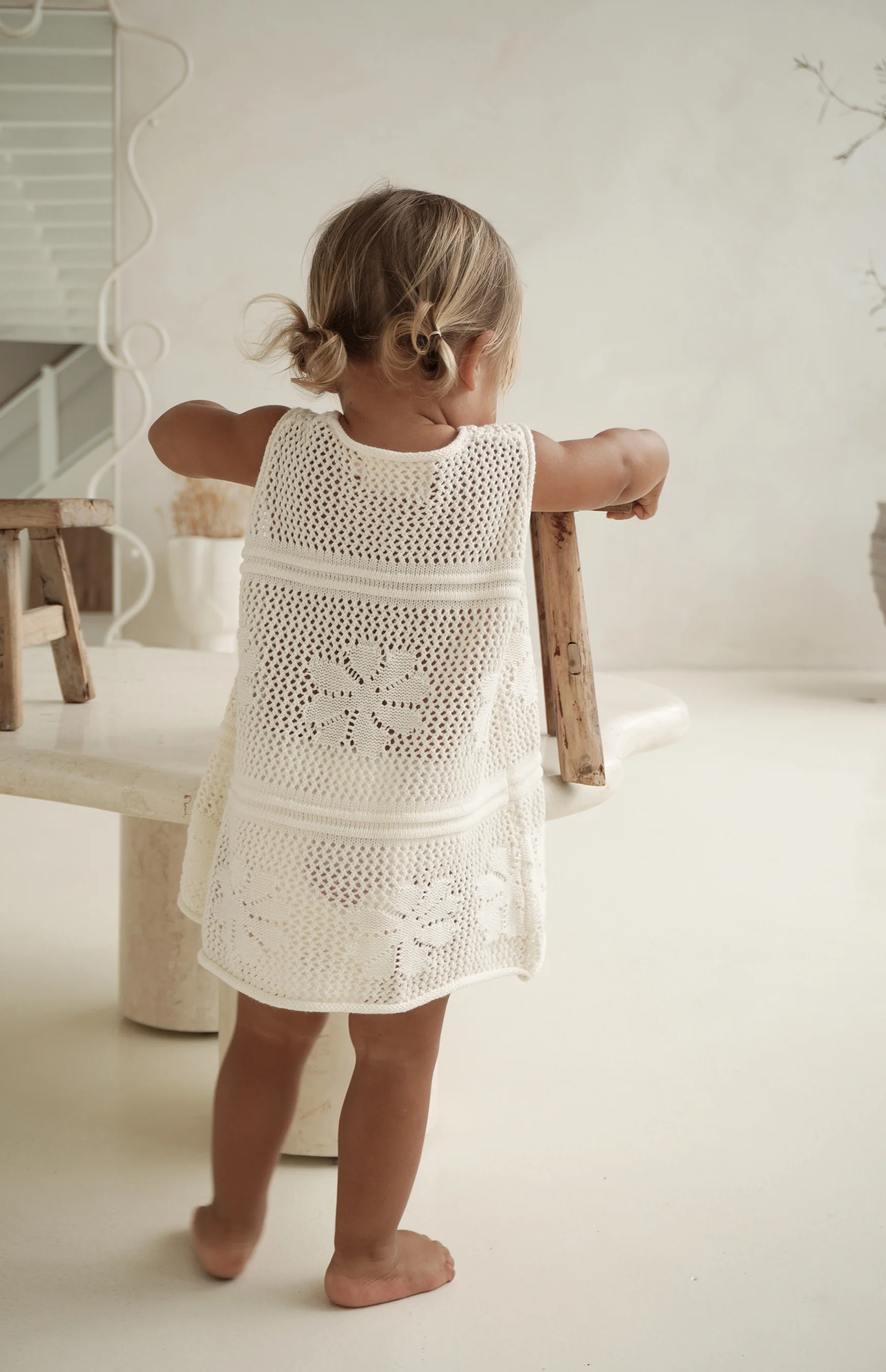 INDIA CROCHET DRESS - CREAM - Image 3