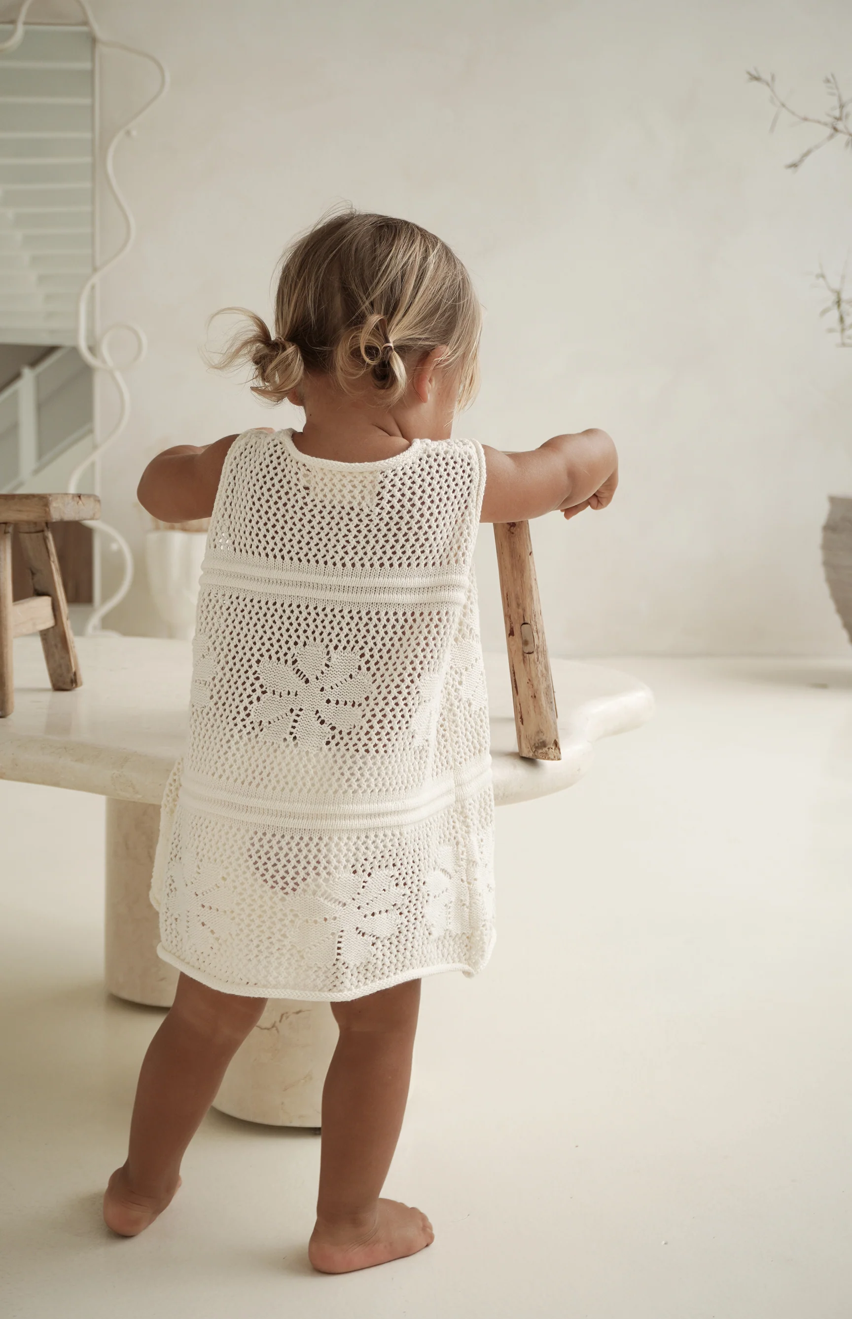 INDIA CROCHET DRESS - CREAM - Image 6