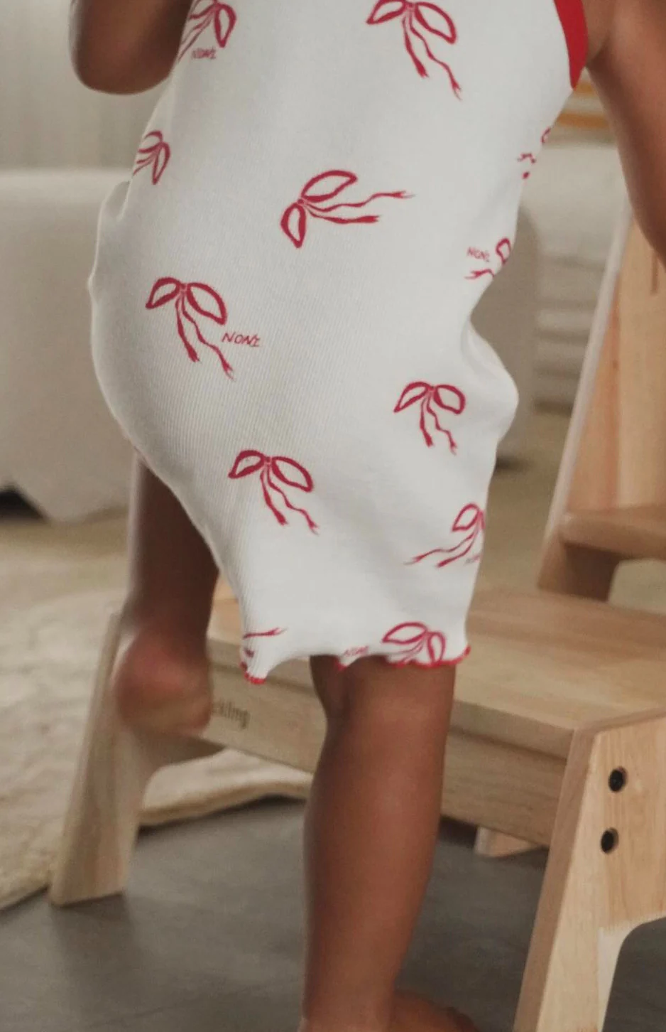 JUNE RIBBED DRESS - BOWKNOT PRINT - Image 3