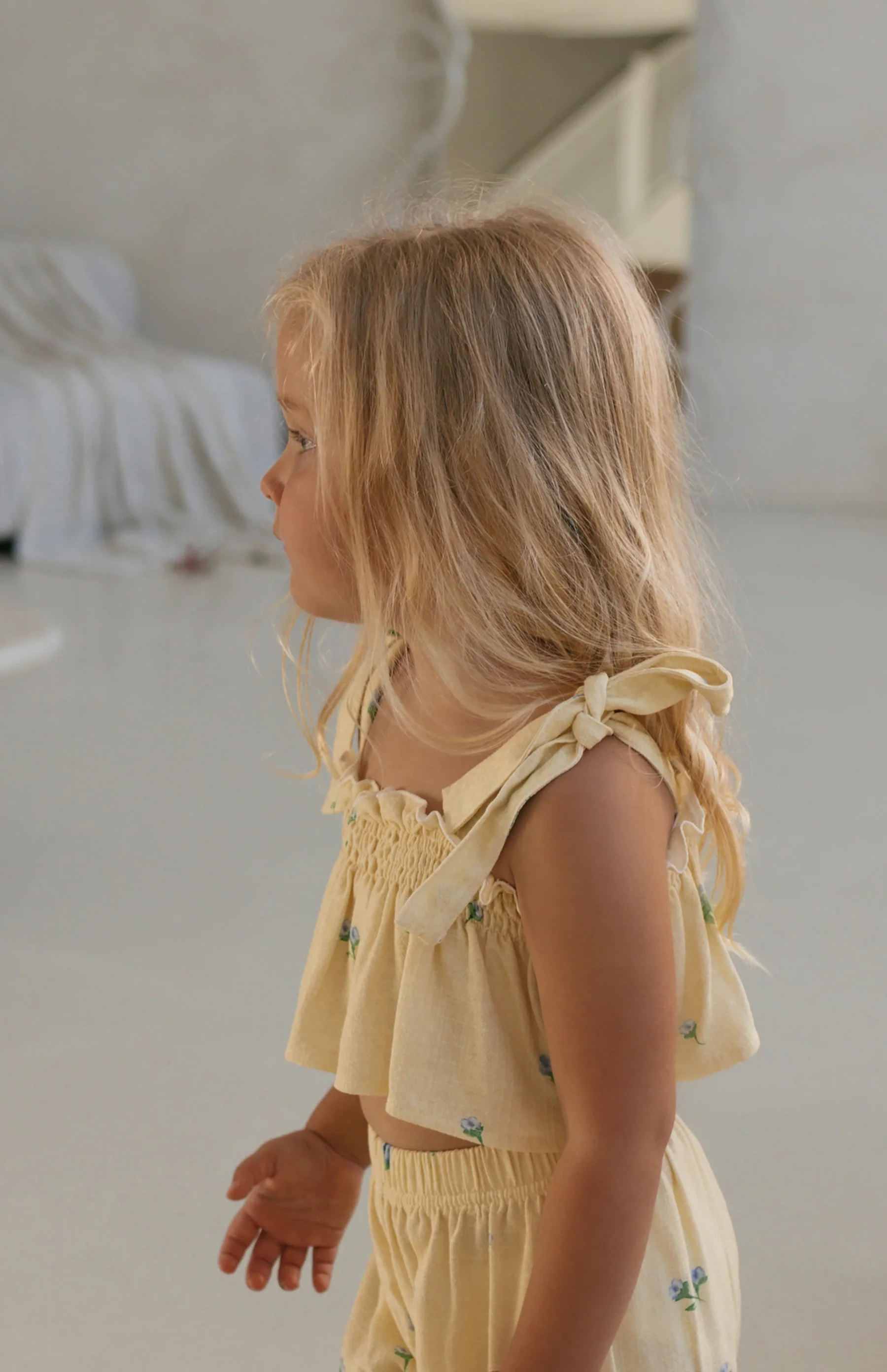 LEMON BELLE FLEUR TIE CROP & PANT SET - Image 3