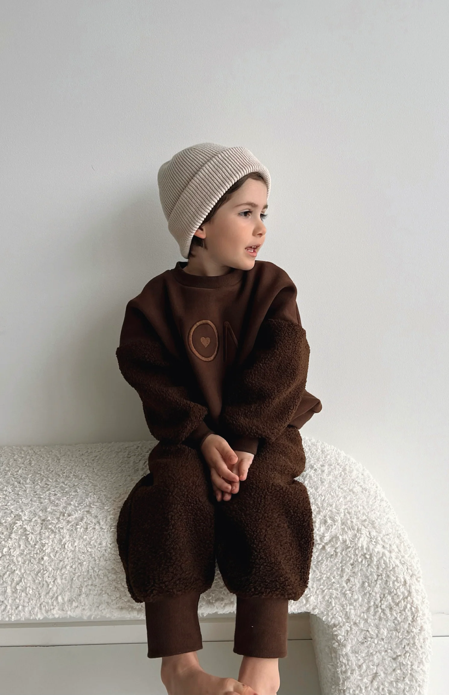 LOGO WOOLY JUMPER - CHOCOLATE - Image 3