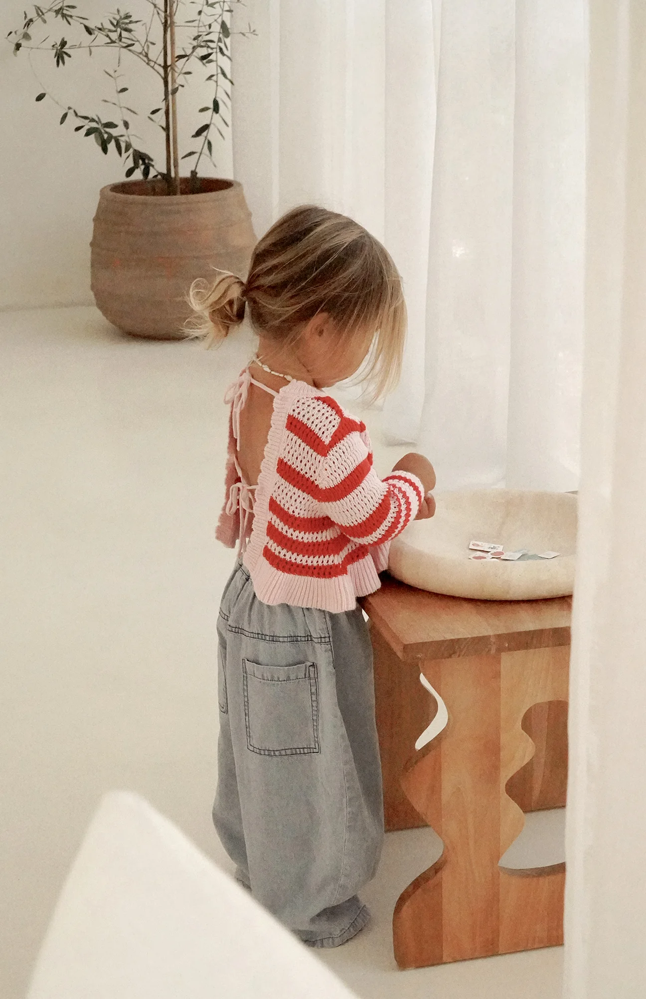 LOLA TOP - POPPY STRIPE
