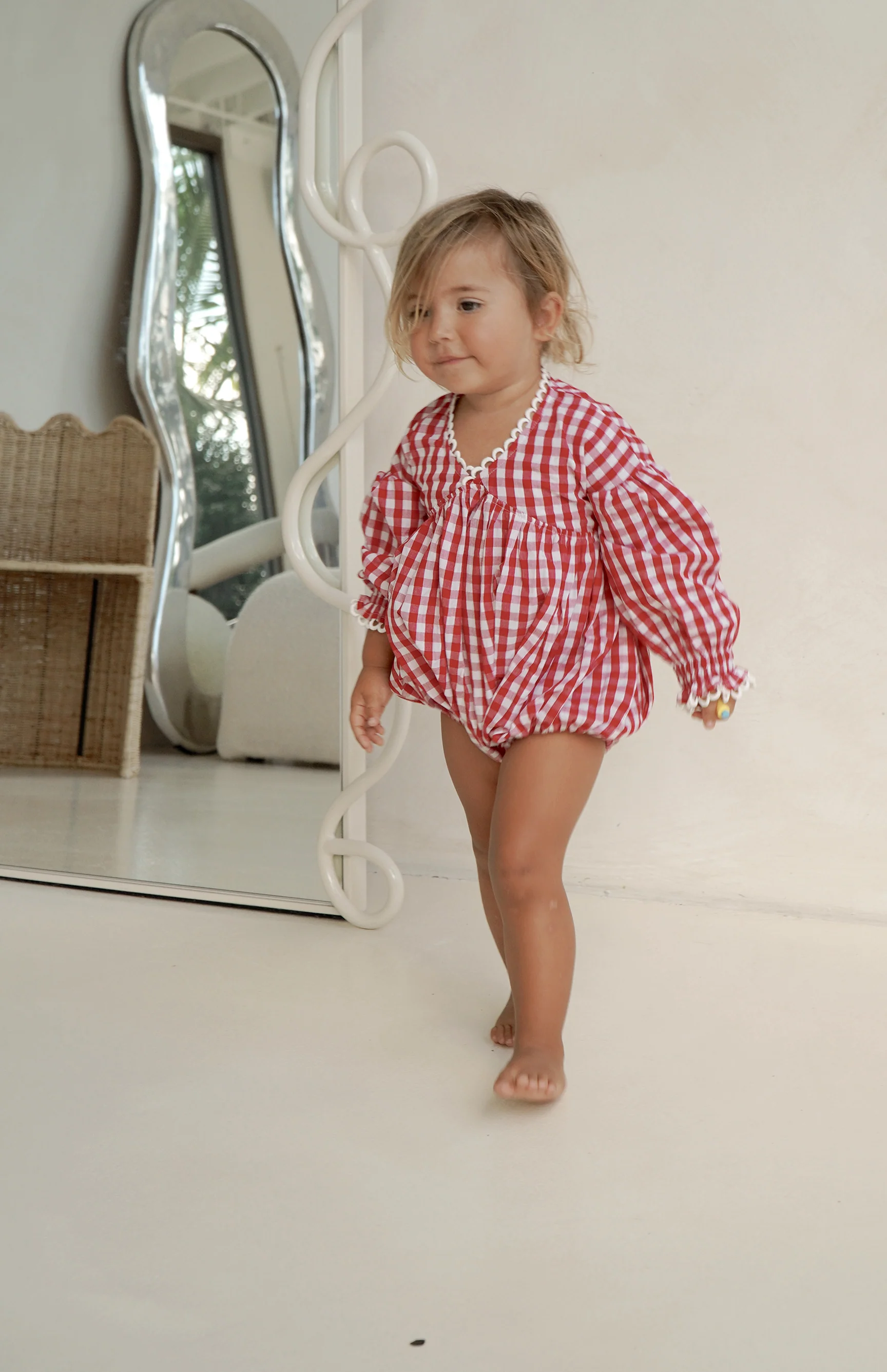 LOLLY ROMPER - CHERRY GINGHAM - Image 2