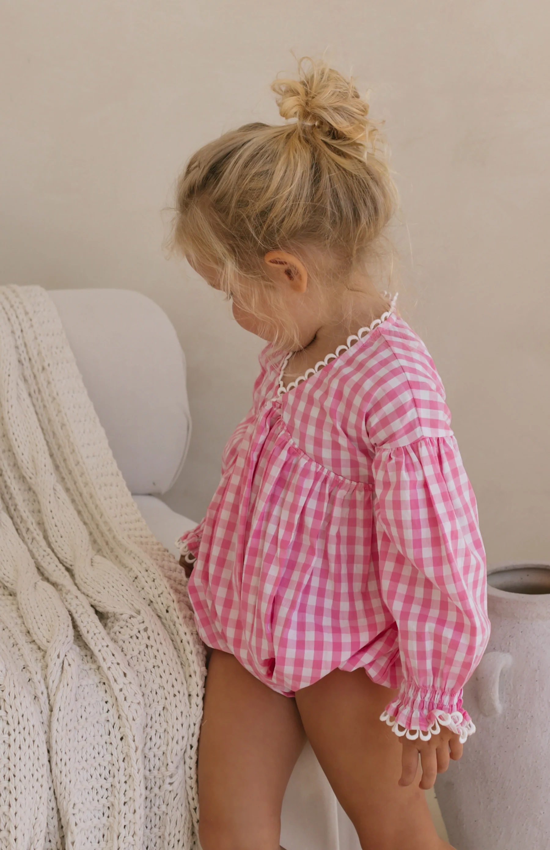 LOLLY ROMPER - PINK GINGHAM - Image 3