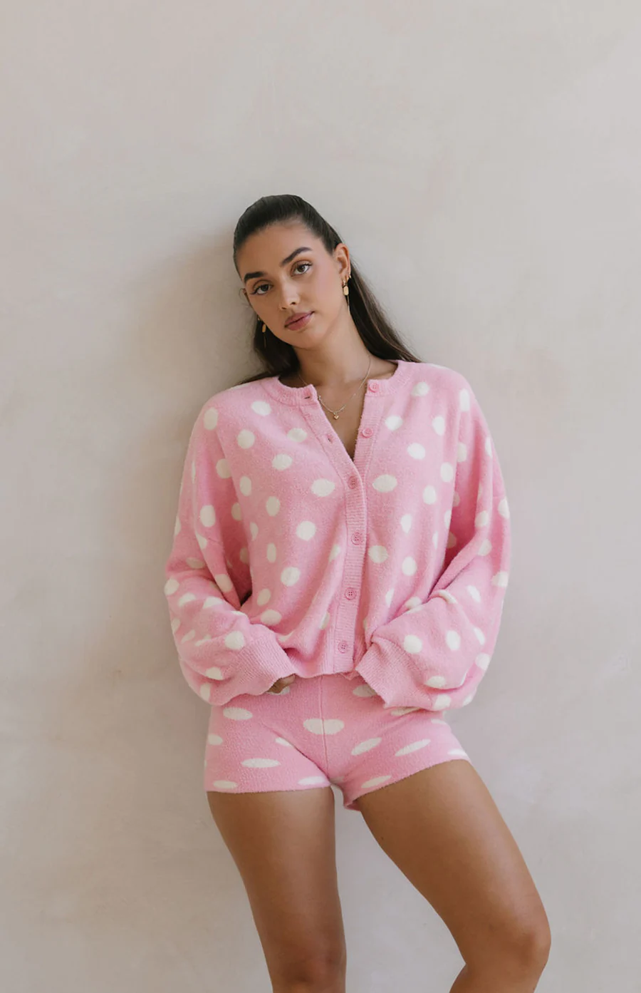 MAMA DOTTIE BIKER SHORTS - PINK POLKA