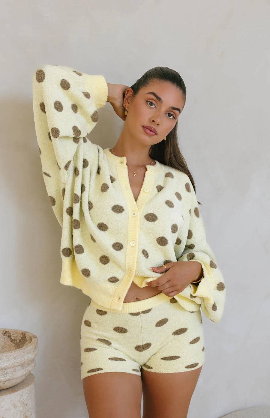 MAMA DOTTIE BIKER SHORTS - LEMON POLKA