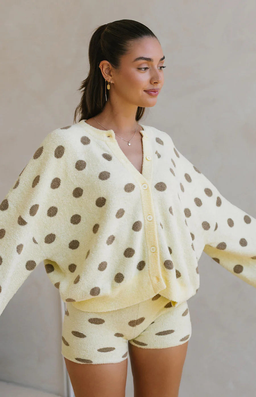 MAMA DOTTIE BIKER SHORTS - LEMON POLKA - Image 2