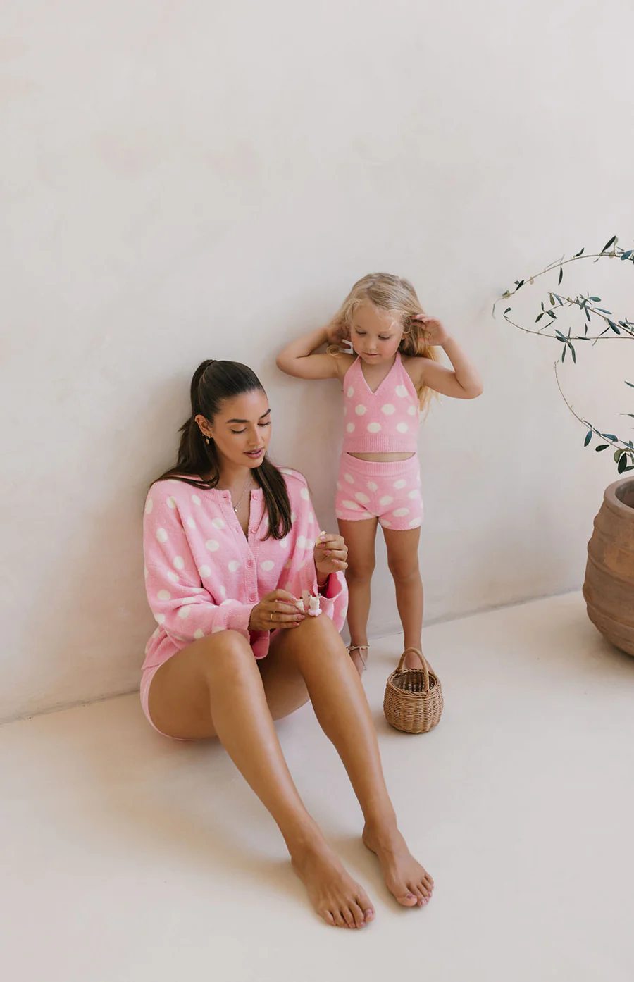 MAMA DOTTIE KNIT CARDIGAN - PINK POLKA - Image 2