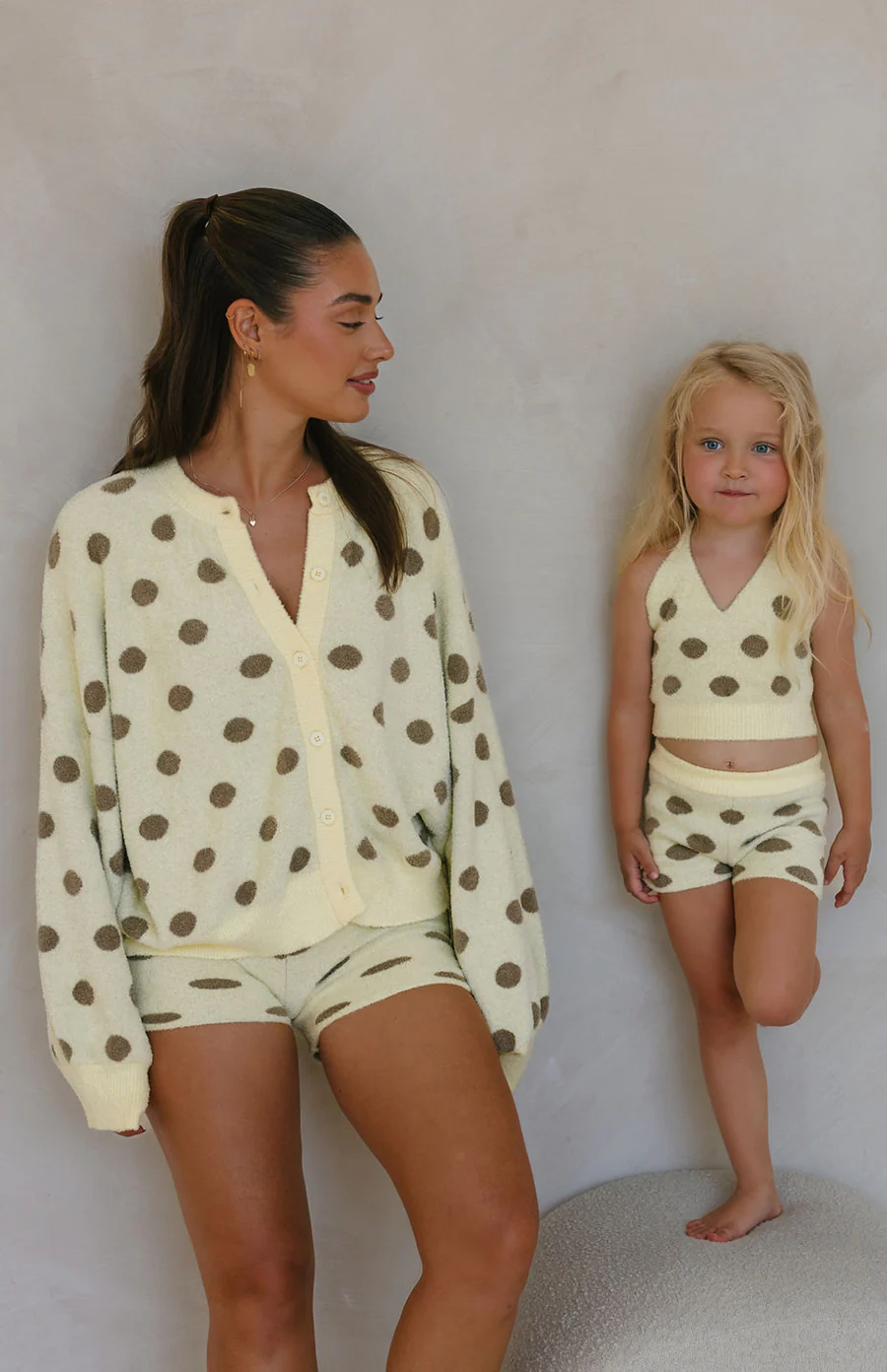 MAMA DOTTIE KNIT CARDIGAN - LEMON POLKA - Image 4