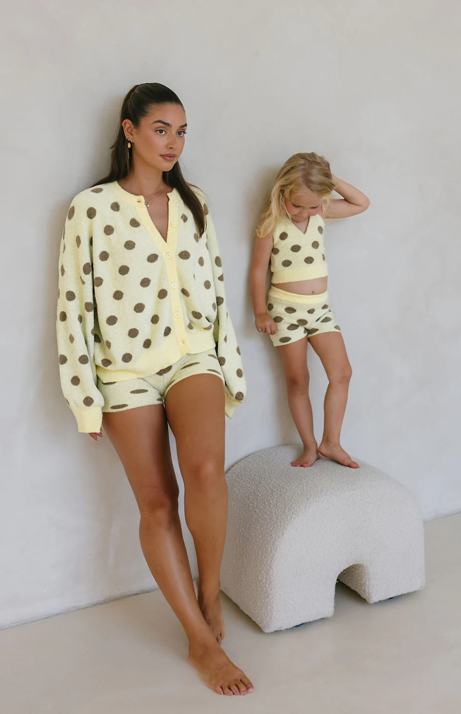 MAMA DOTTIE KNIT CARDIGAN - LEMON POLKA - Image 5