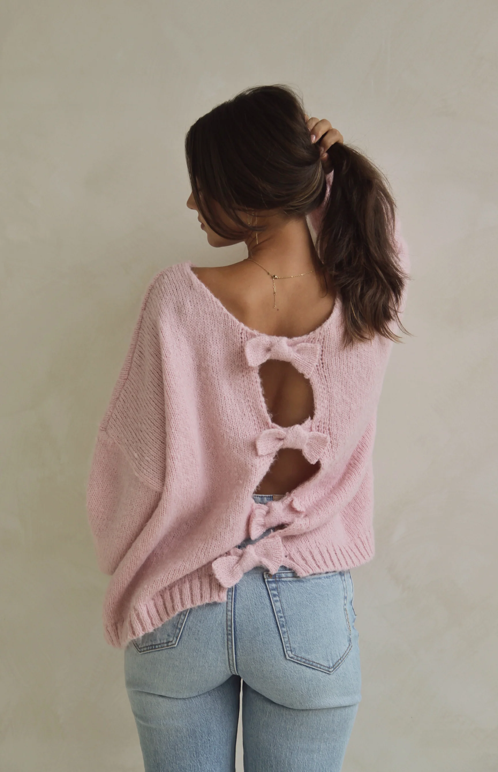 MAMA ELODIE BOW BACK KNIT - BLUSH - Image 5