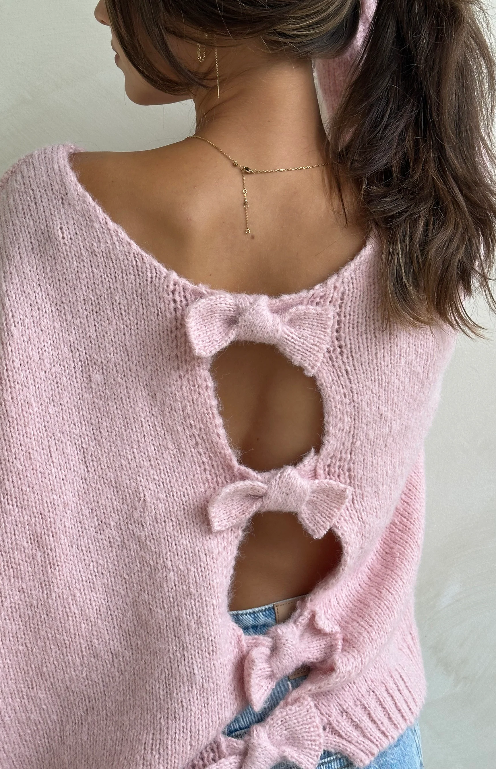 MAMA ELODIE BOW BACK KNIT - BLUSH - Image 8