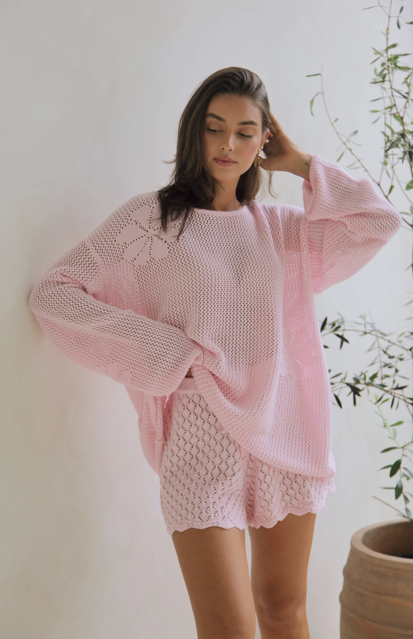 MAMA FLORA CROCHET KNIT - PINK - Image 9