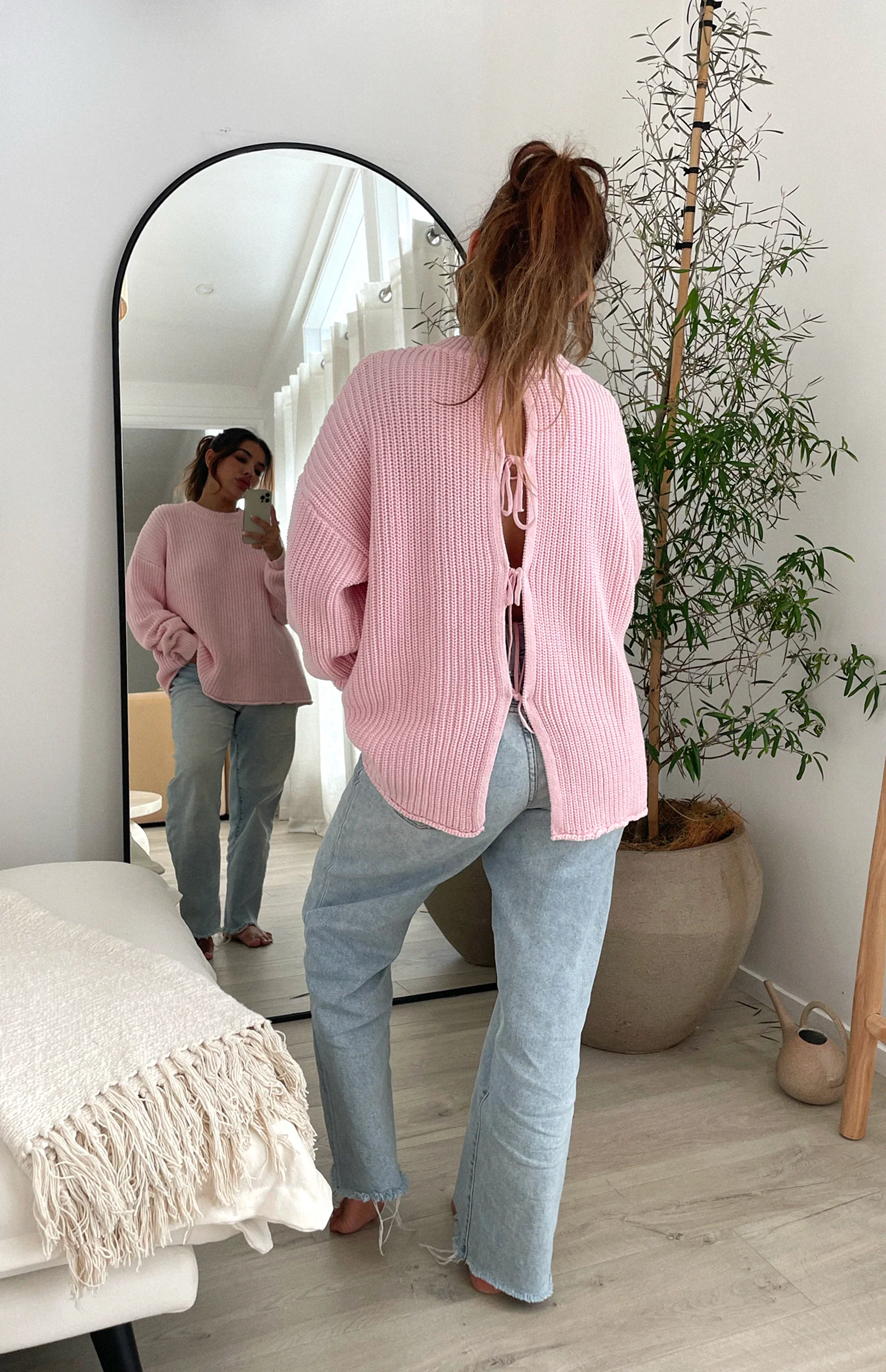 MAMA JUNIE TIE BACK KNIT - PINK - Image 2