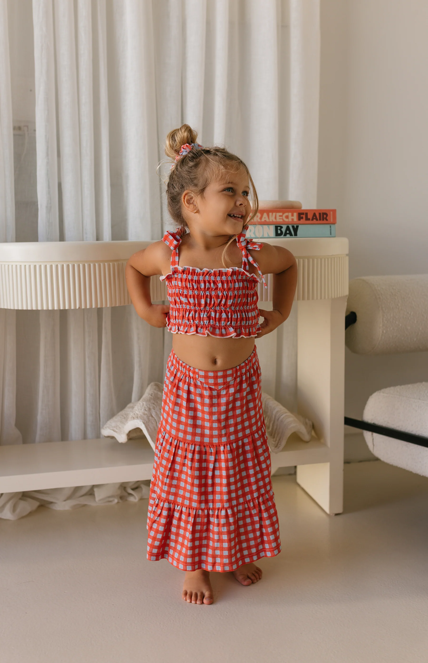 MIMI CROP & SKIRT SET - CAPRI GINGHAM - Image 2