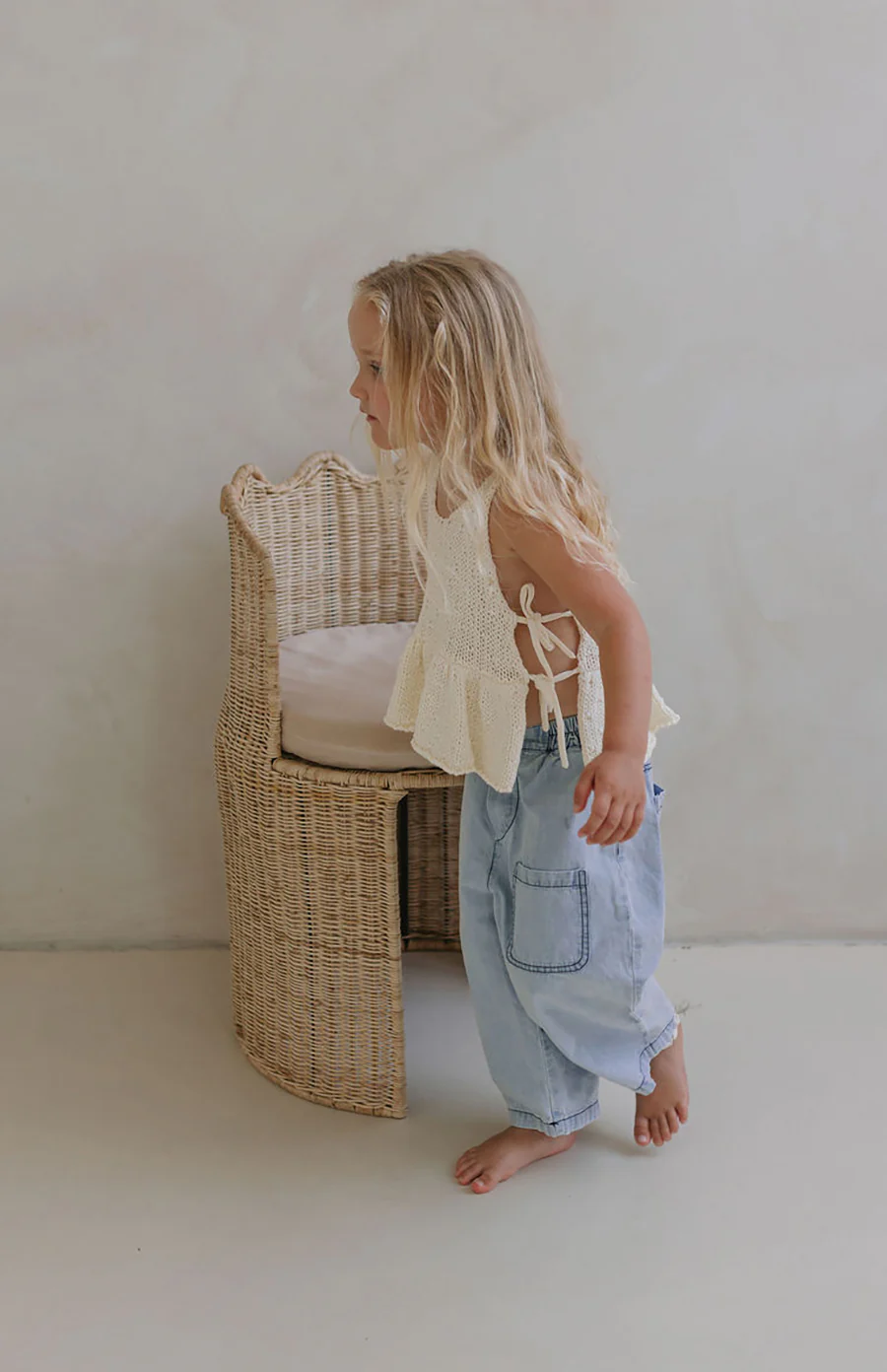 NELLIE SIDE TIE TOP - CREAM - Image 5