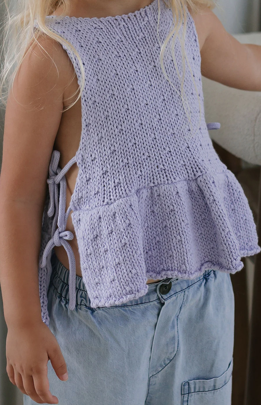 NELLIE SIDE TIE TOP - LILAC - Image 3