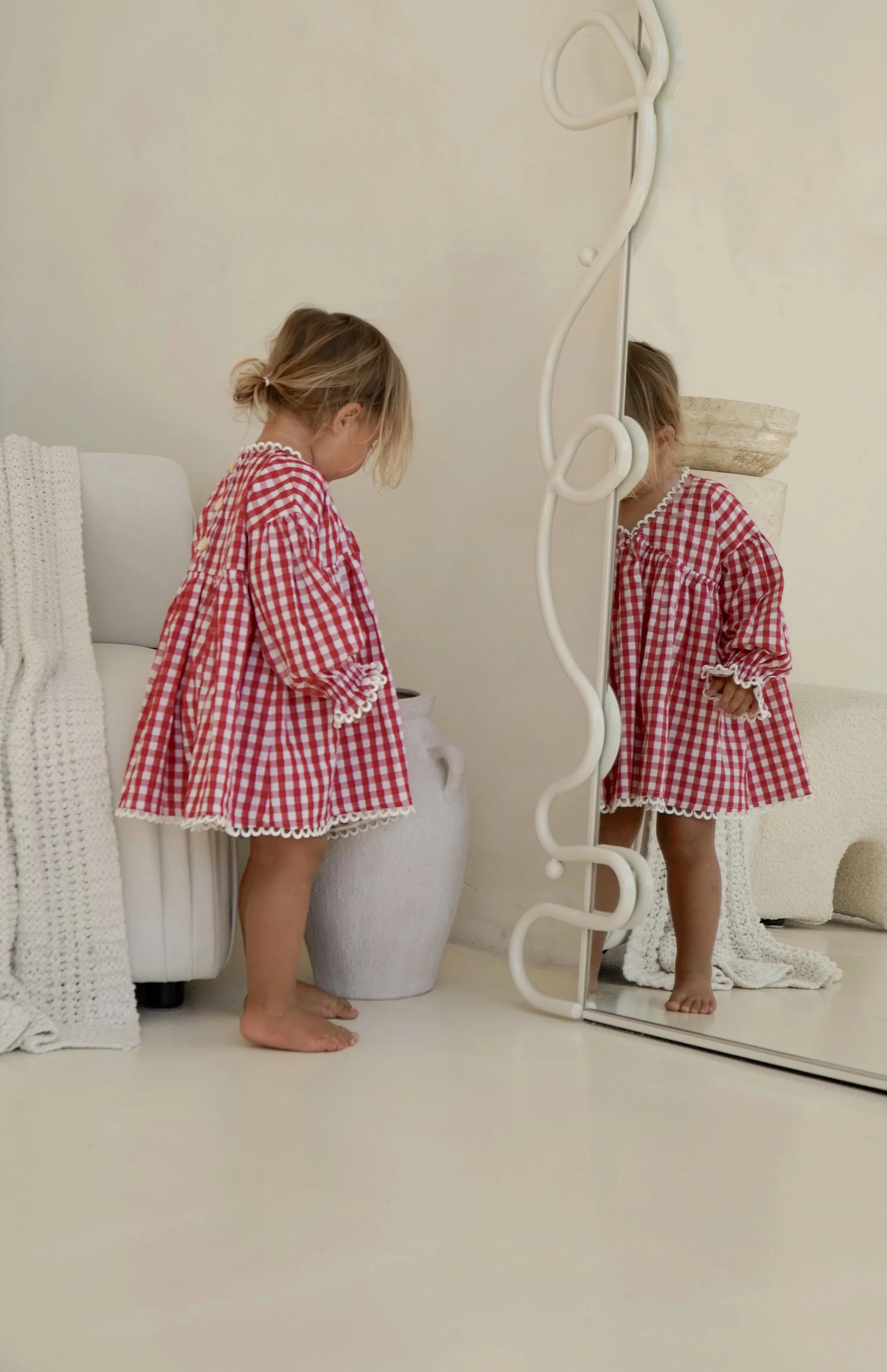 NOELLE DRESS - CHERRY GINGHAM - Image 3