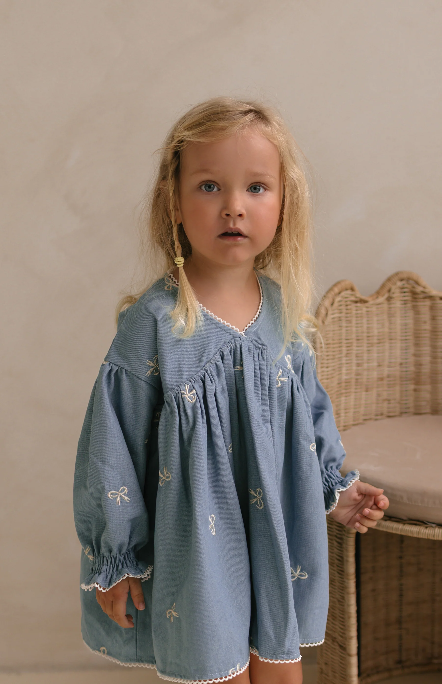 NOELLE DRESS - DENIM BOWS - Image 6