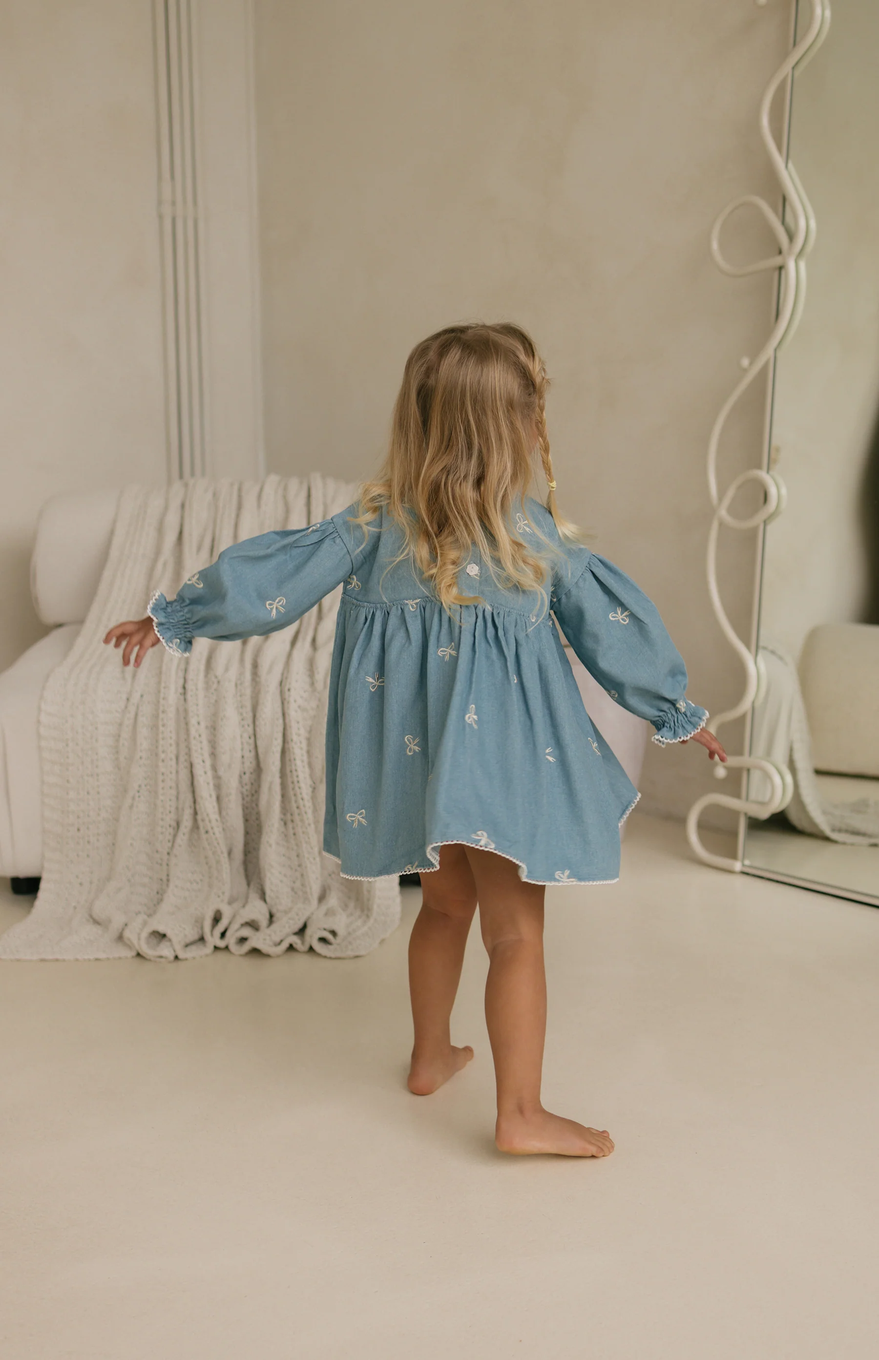 NOELLE DRESS - DENIM BOWS - Image 7