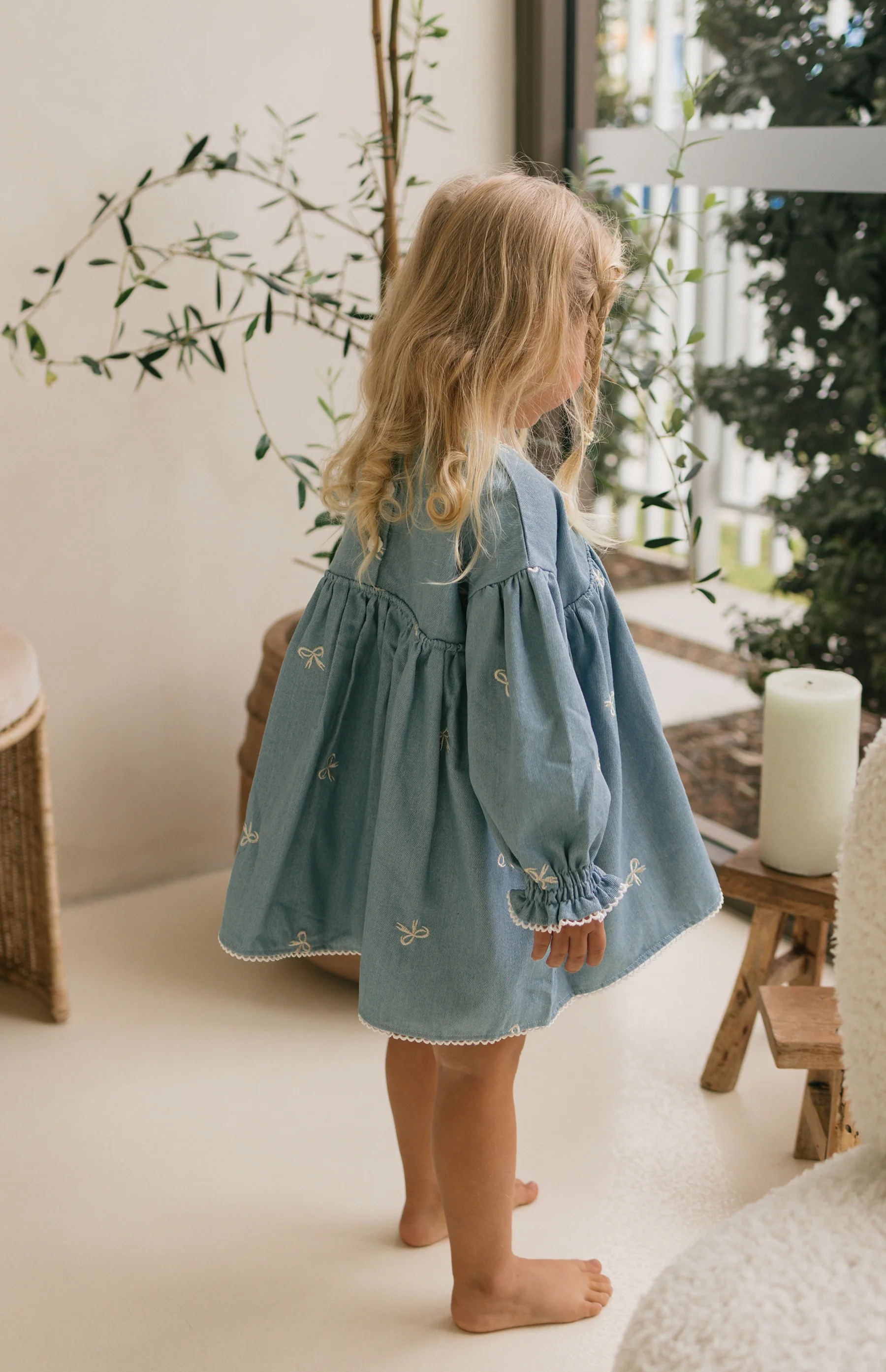 NOELLE DRESS - DENIM BOWS - Image 8