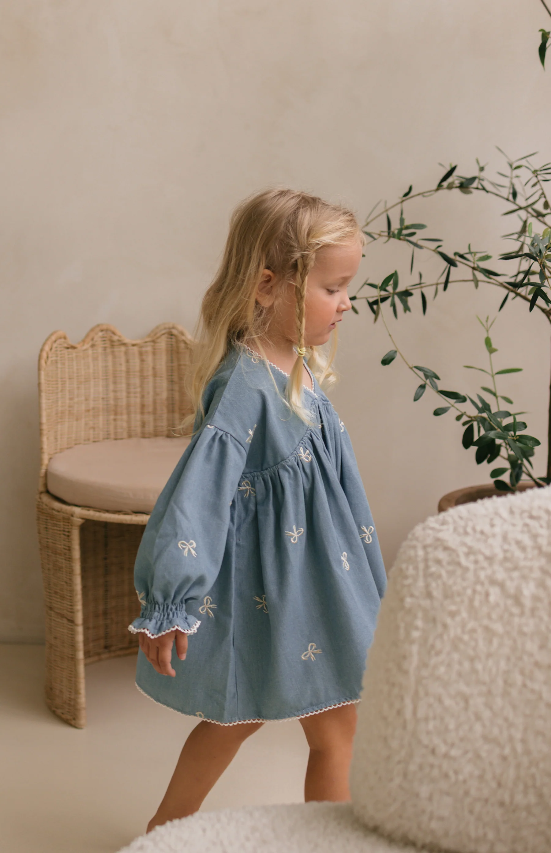 NOELLE DRESS - DENIM BOWS - Image 9