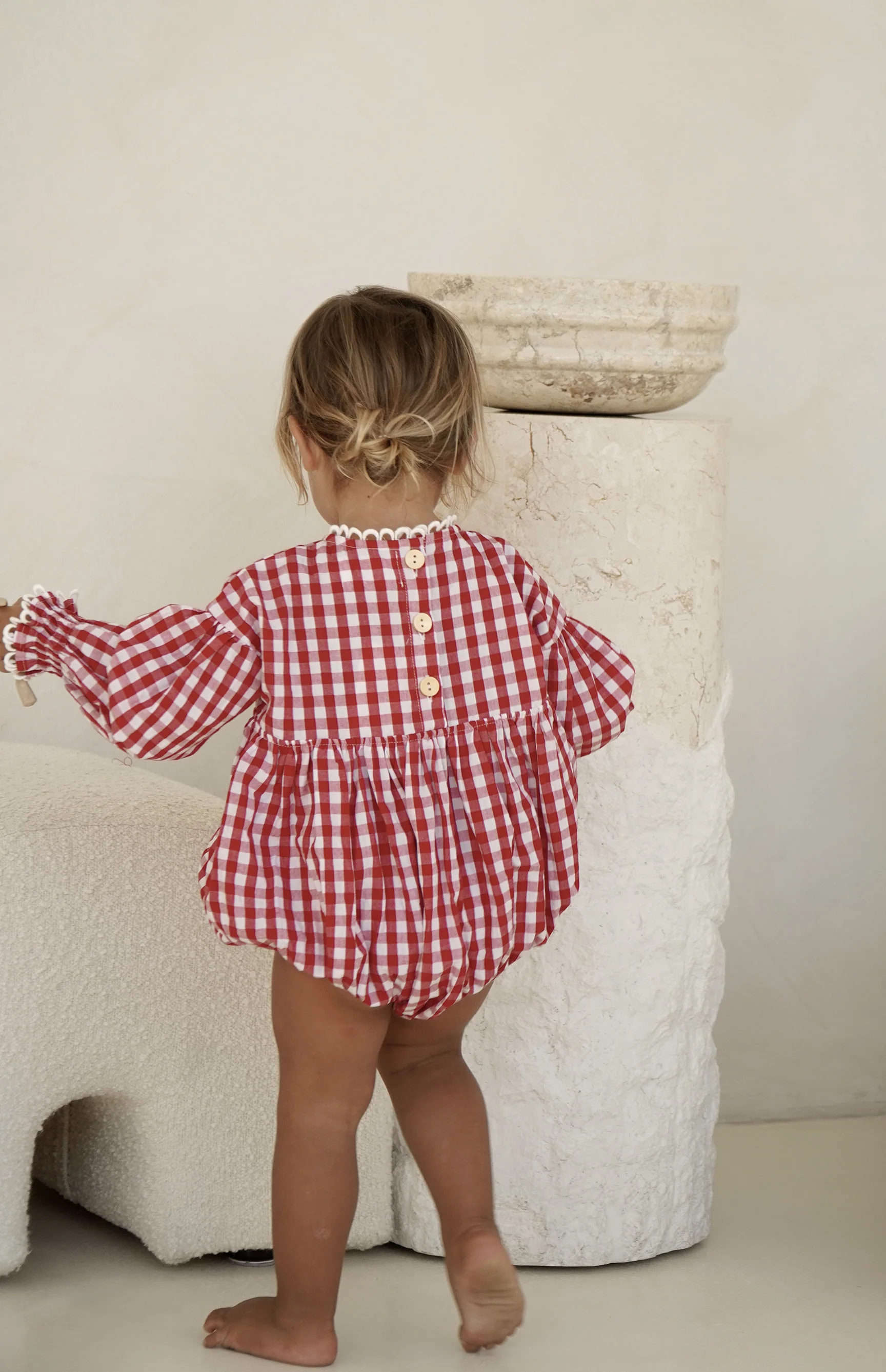 NOELLE ROMPER - CHERRY GINGHAM - Image 2