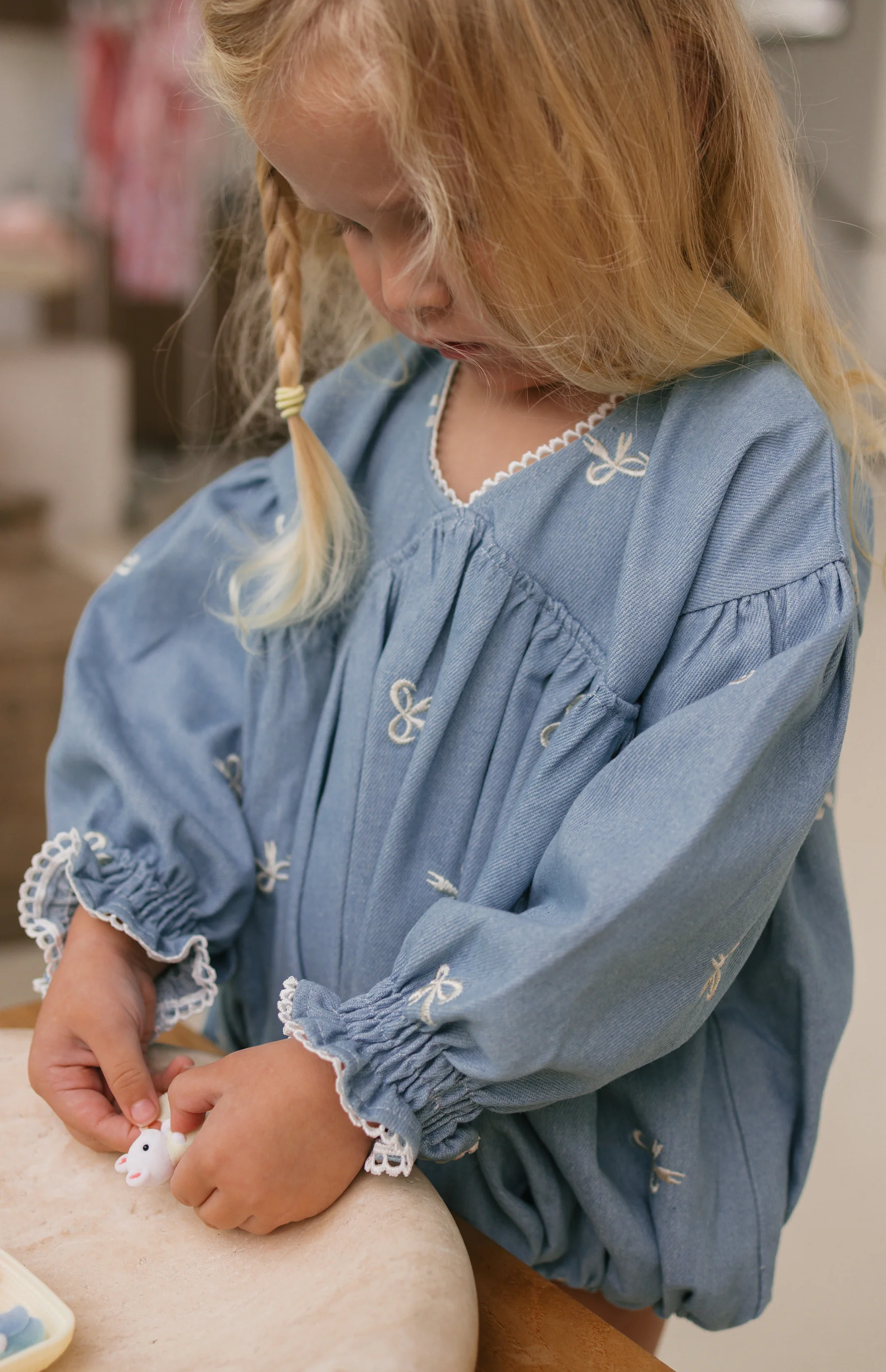 NOELLE ROMPER - DENIM BOWS - Image 3