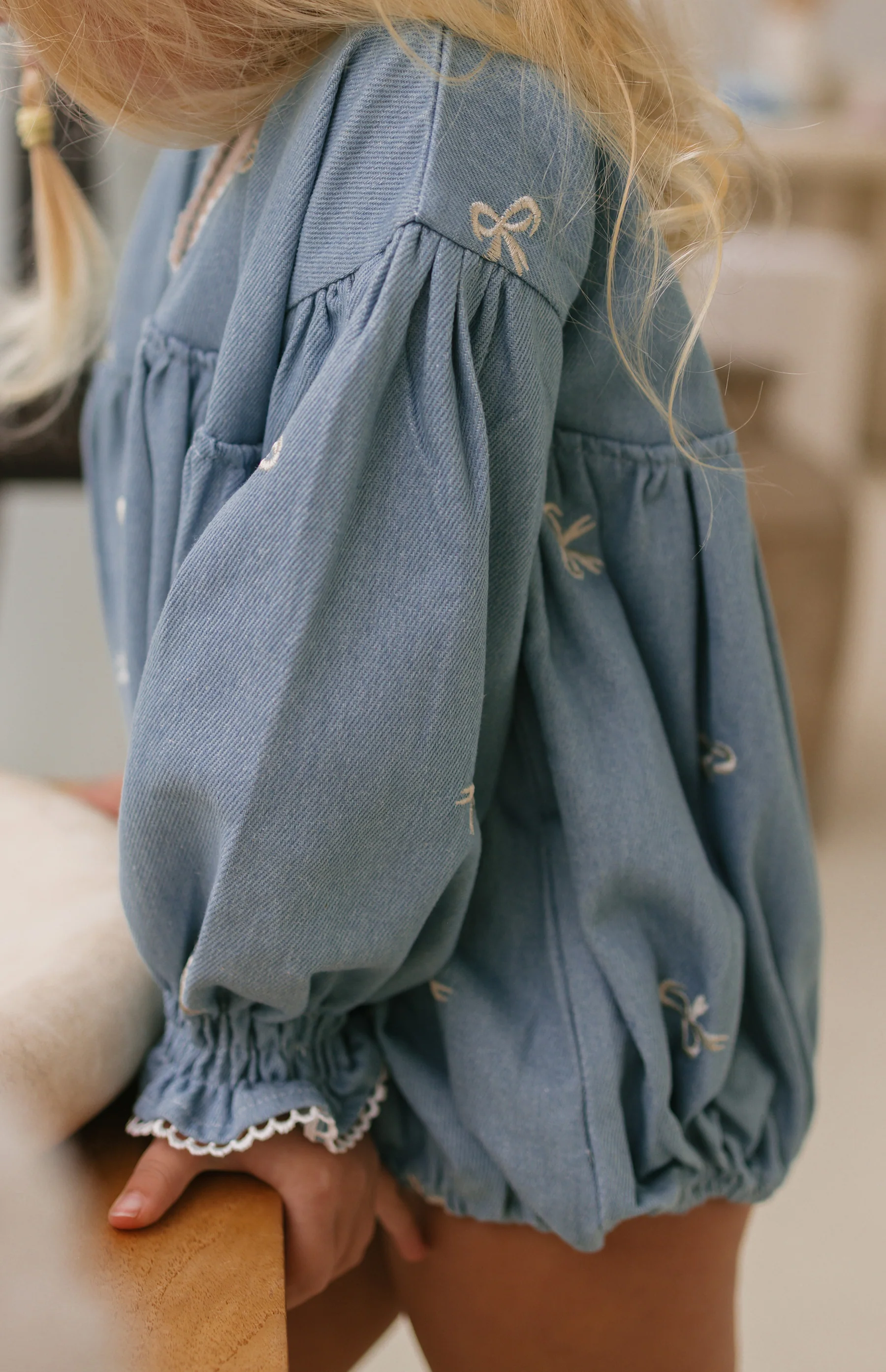 NOELLE ROMPER - DENIM BOWS - Image 4
