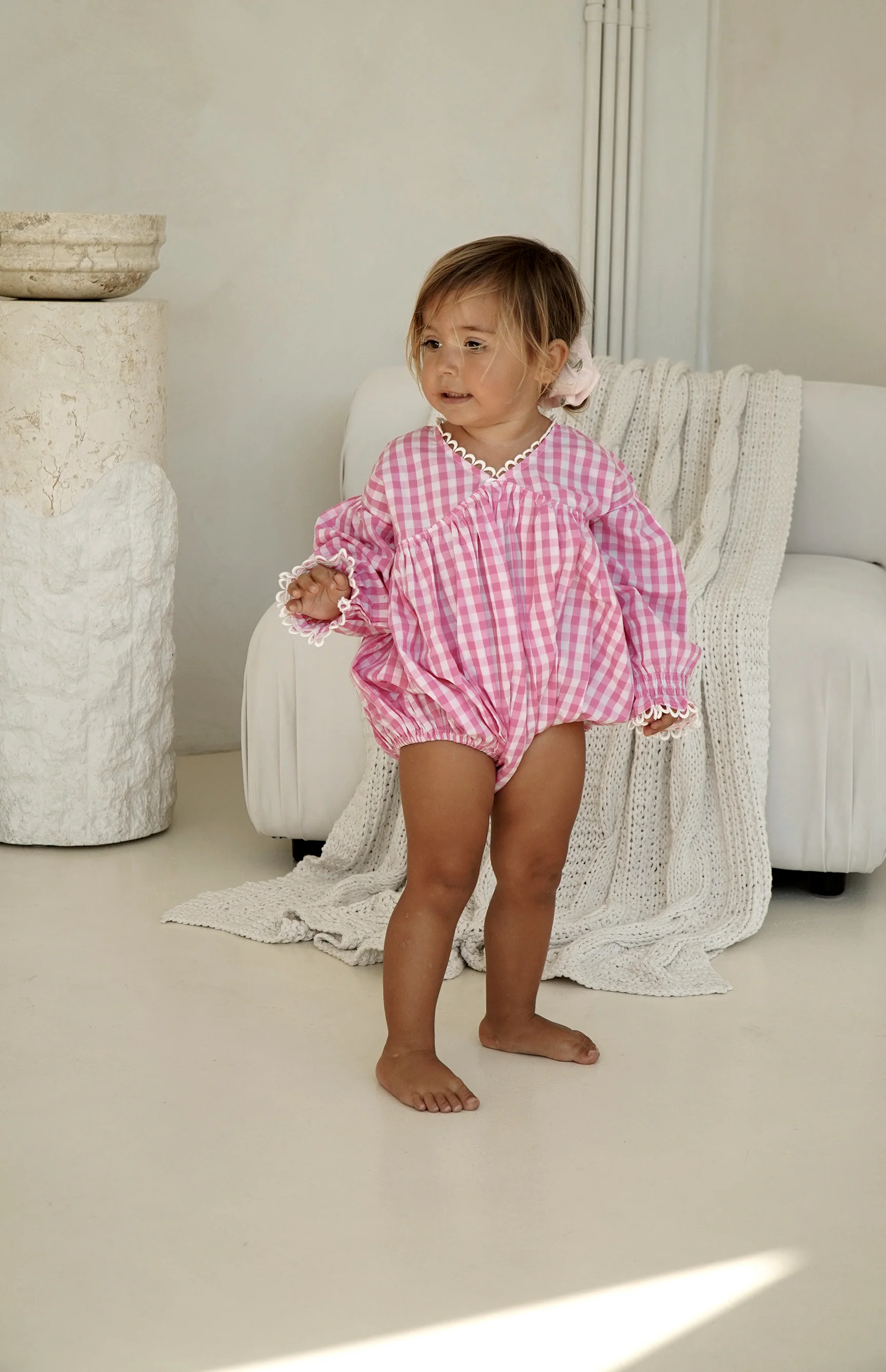 NOELLE ROMPER - PINK GINGHAM - Image 3